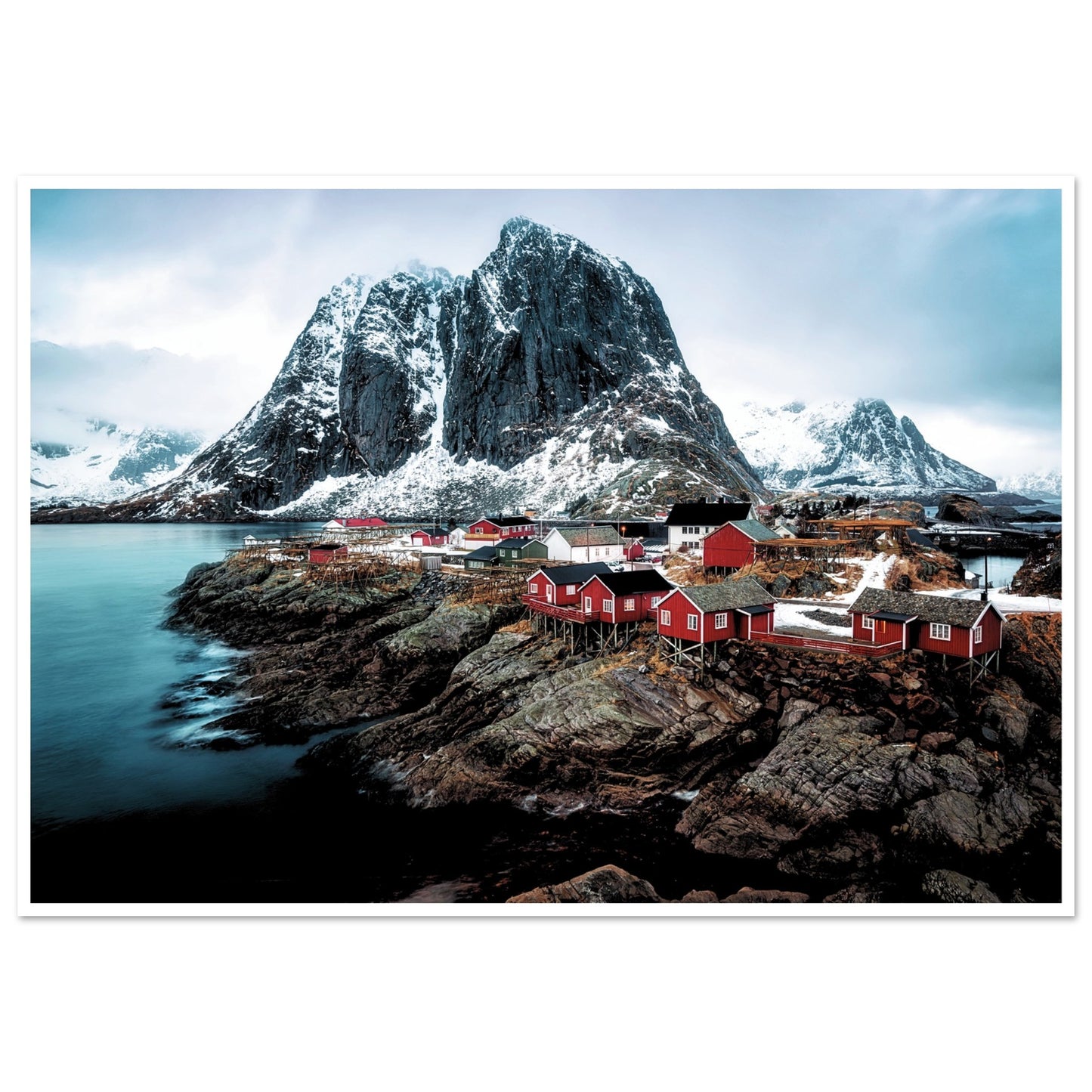 The Village Reine in Norway Poster 70x100 cm 28x40″ Border
