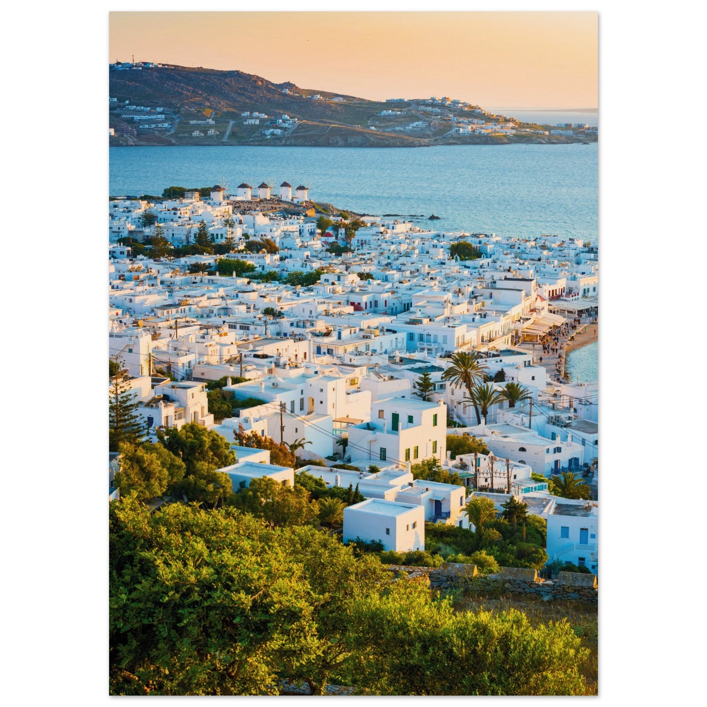 Quaint Village of Mykonos Poster 50x70 cm 20x28″ No Border
