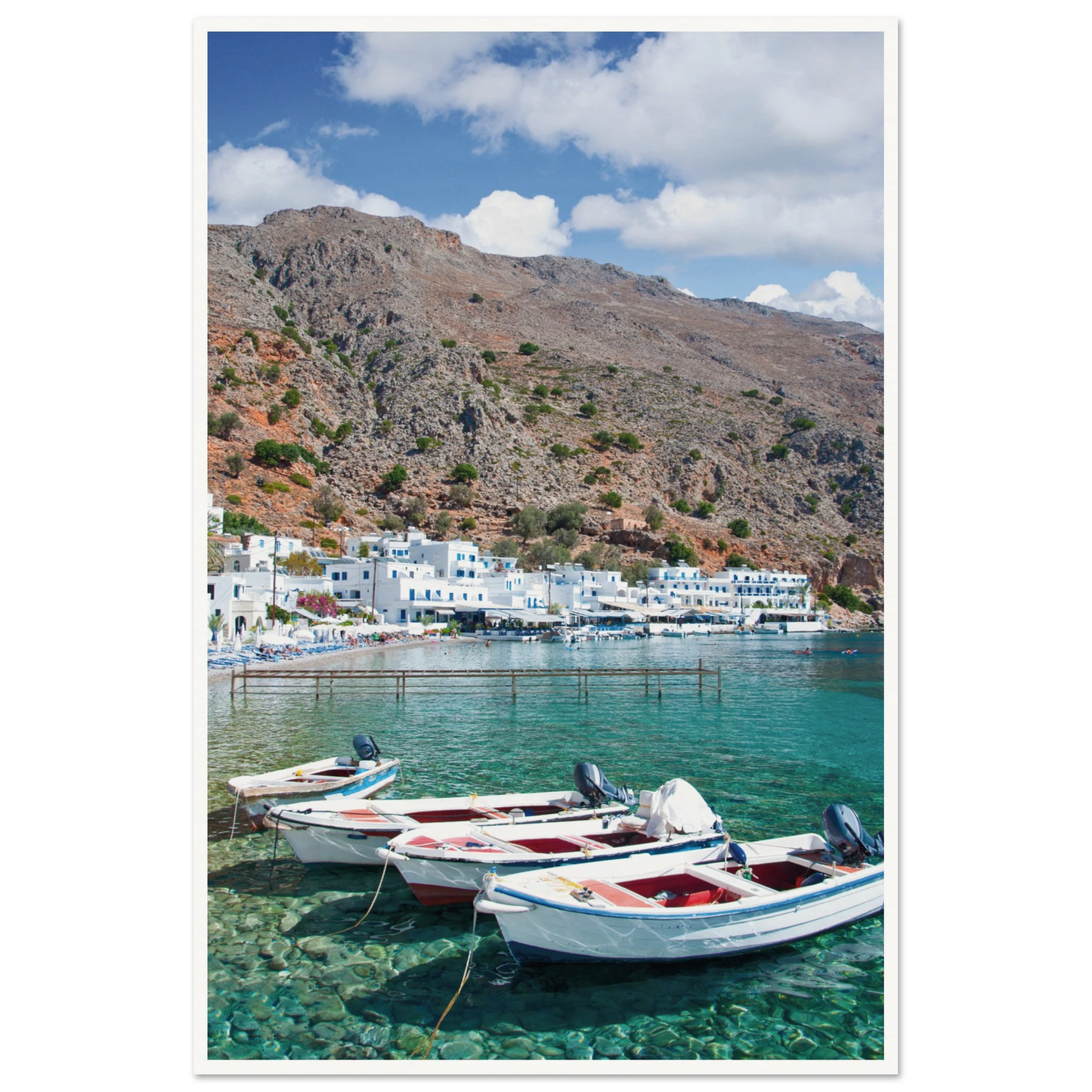 A Few Boats in Crete Poster 60x90 cm 24x36″ Border