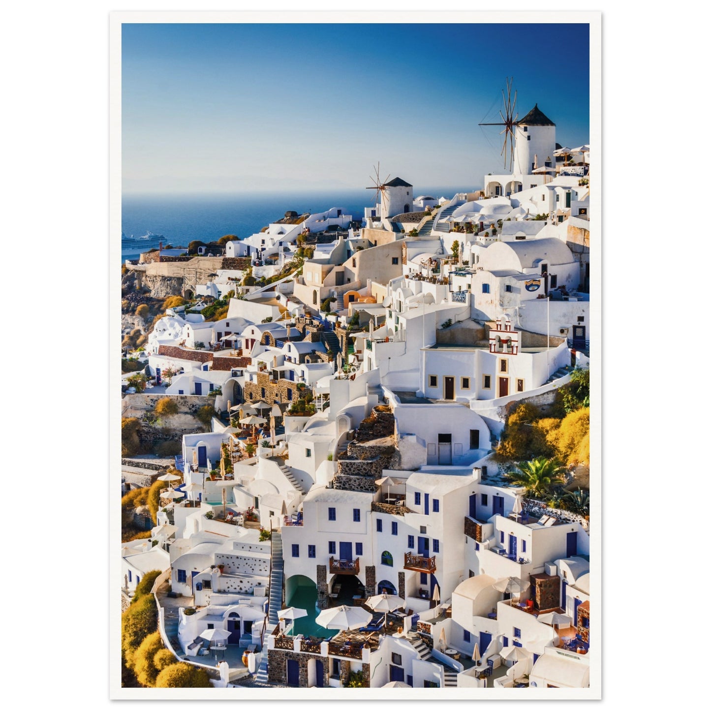 Whitewashed Building of Mykonos Poster