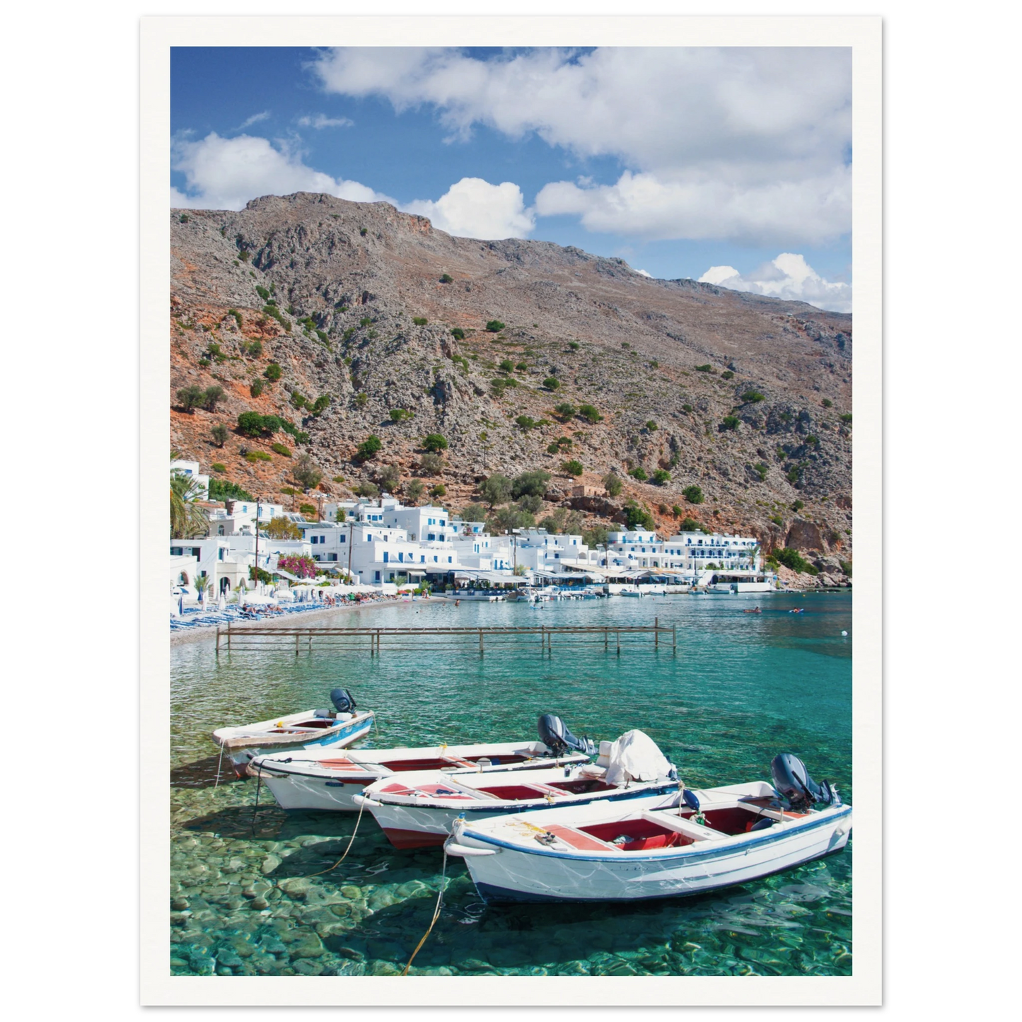 A Few Boats in Crete Poster 30x40 cm 12x16″ Border