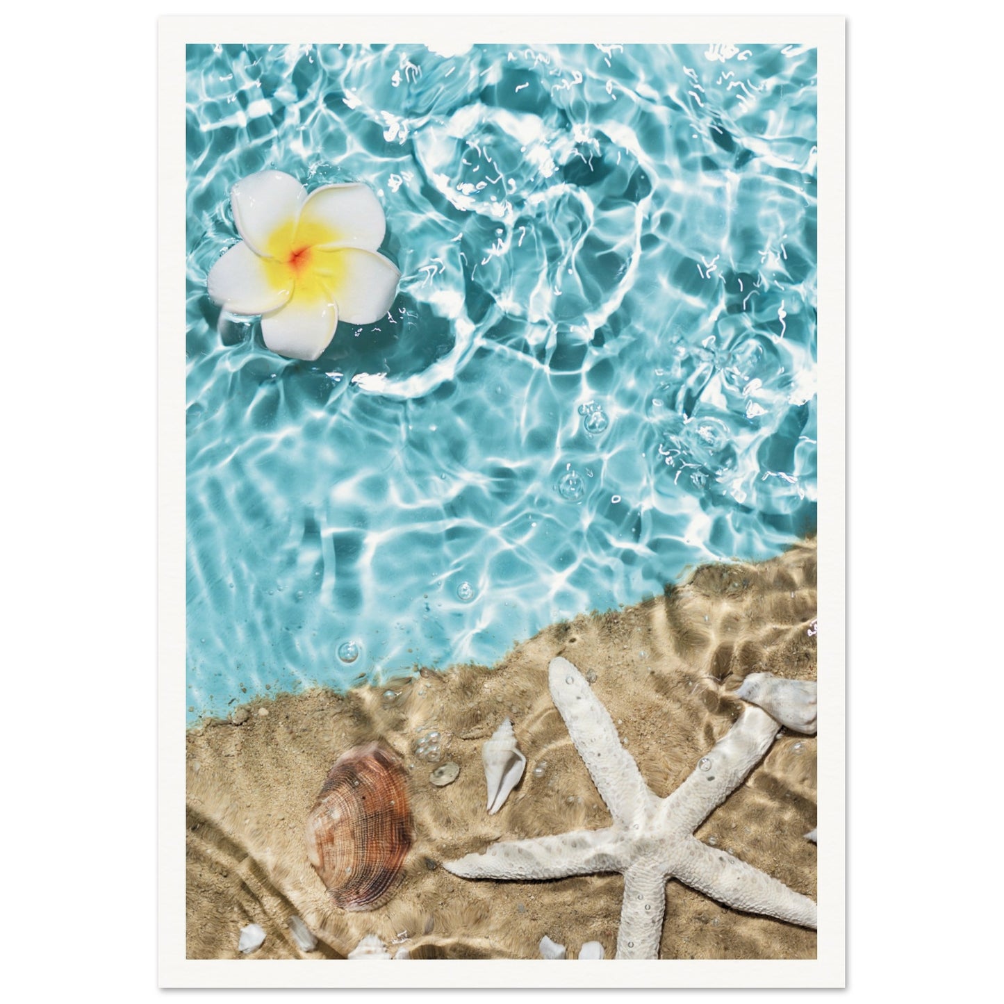 Summer Pool Floral Poster A3 (29.7 x 42 cm) Border