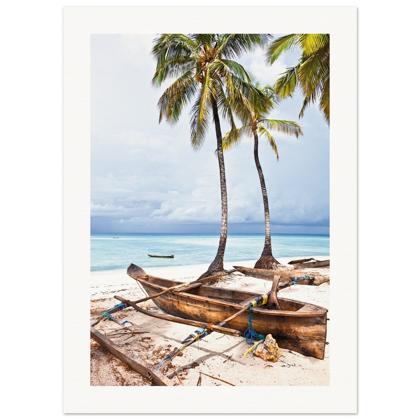 Zanzibar Beach Boat Poster 13x18 cm 5x7″ Border