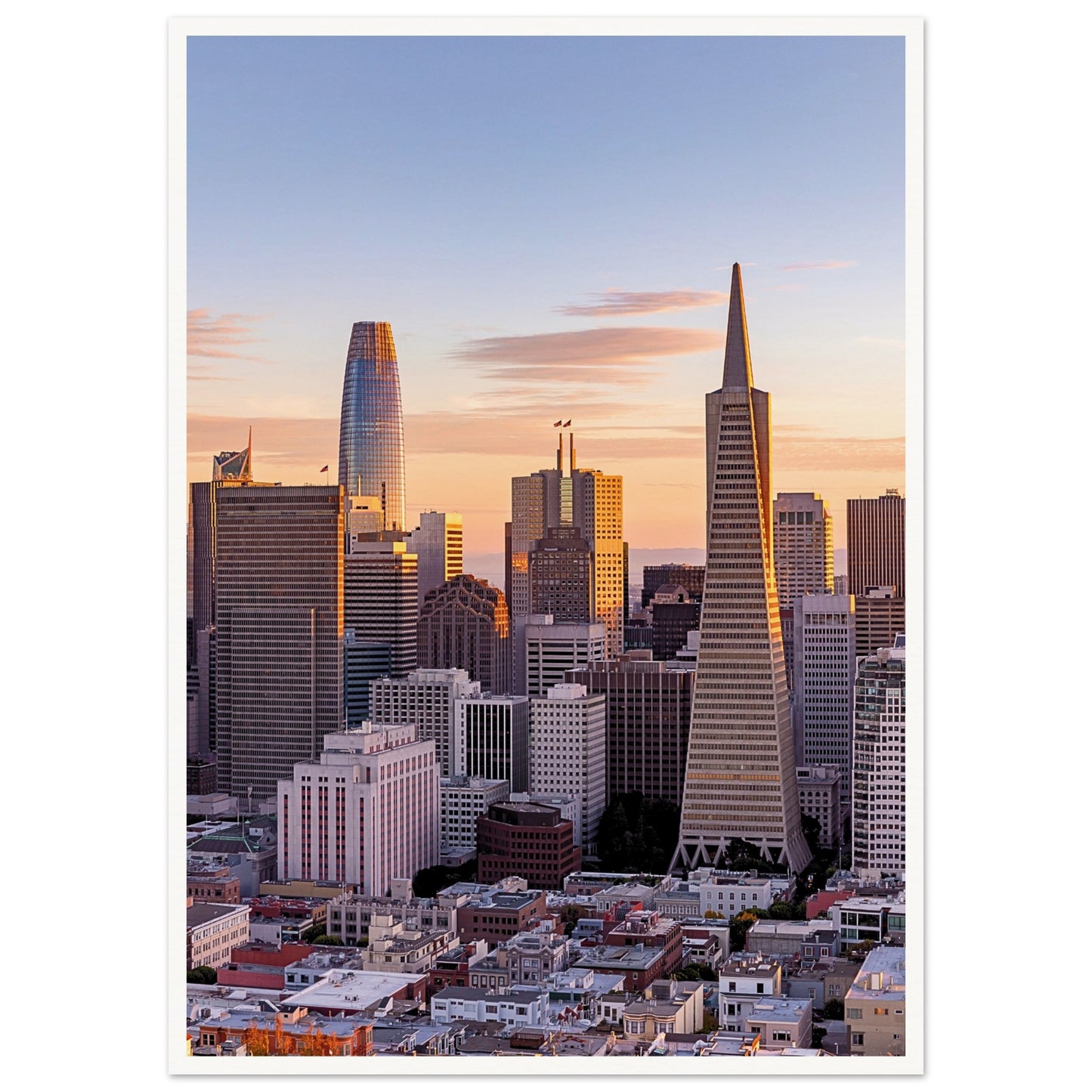 San Francisco Skyline Poster 50x70 cm 20x28″ Border