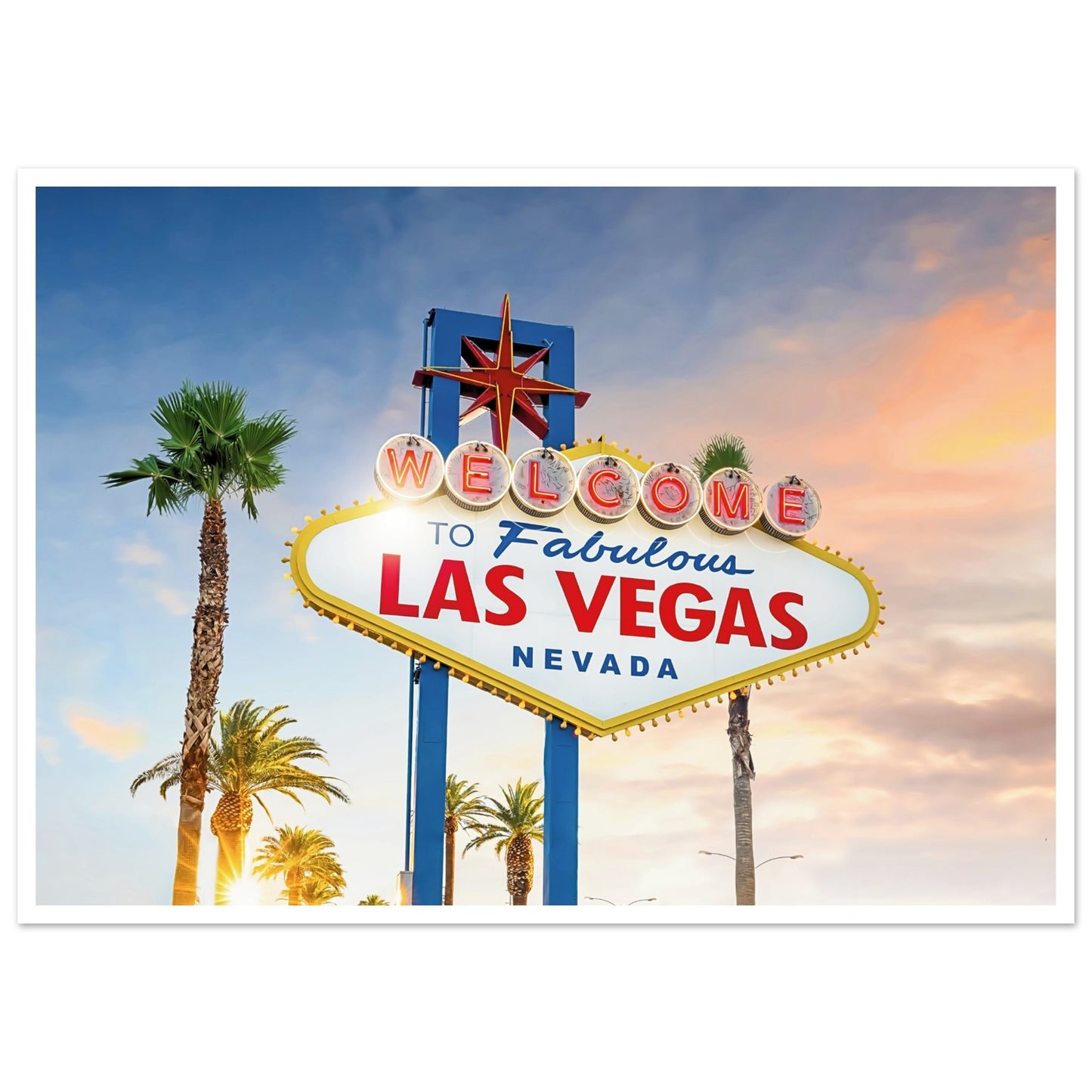 Las Vegas in Lights Sign Poster 50x70 cm 20x28″ Border