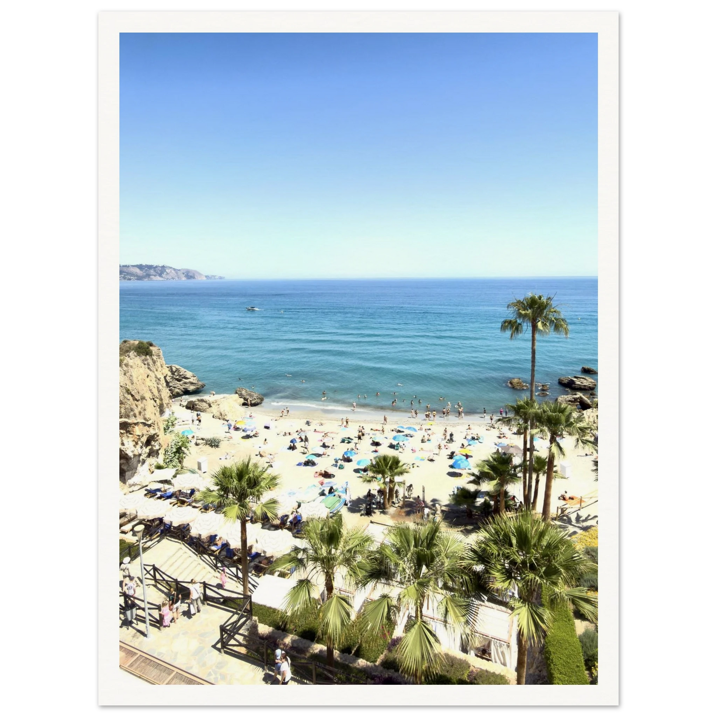Calahonda Beach In Nerja Poster 30x40 cm 12x16″ Border