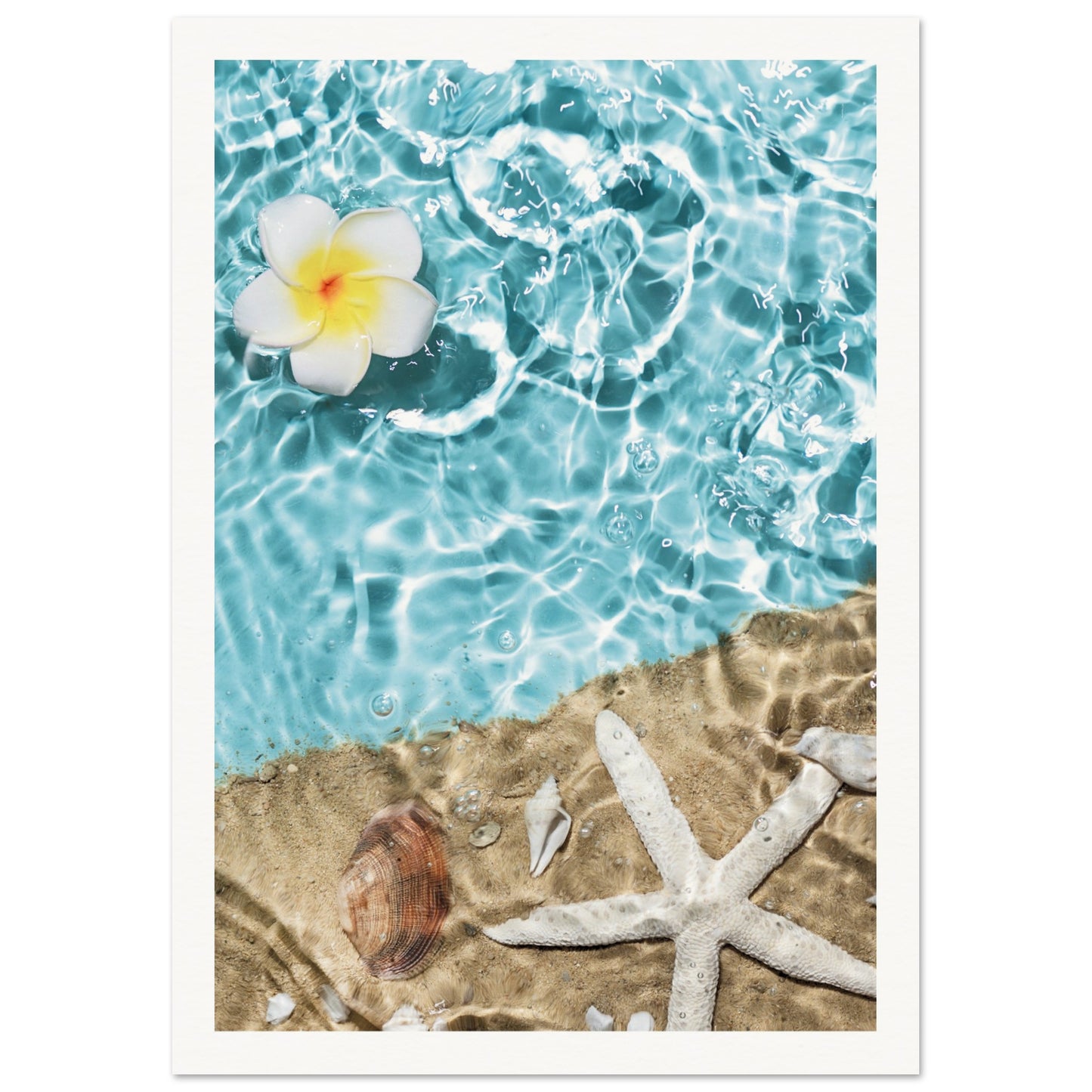 Summer Pool Floral Poster A4 (21x29.7 cm ) Border