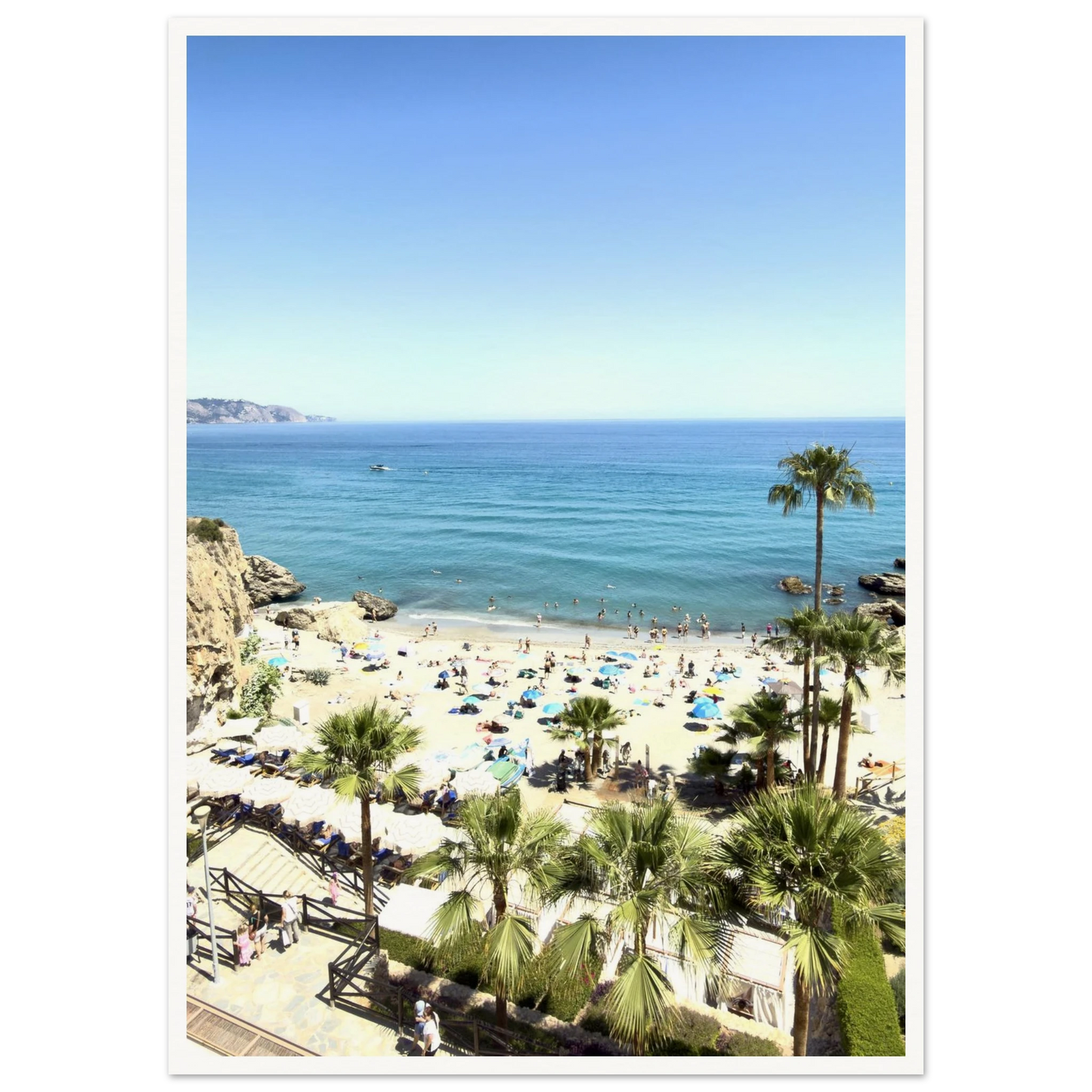 Calahonda Beach In Nerja Poster 50x70 cm 20x28″ Border