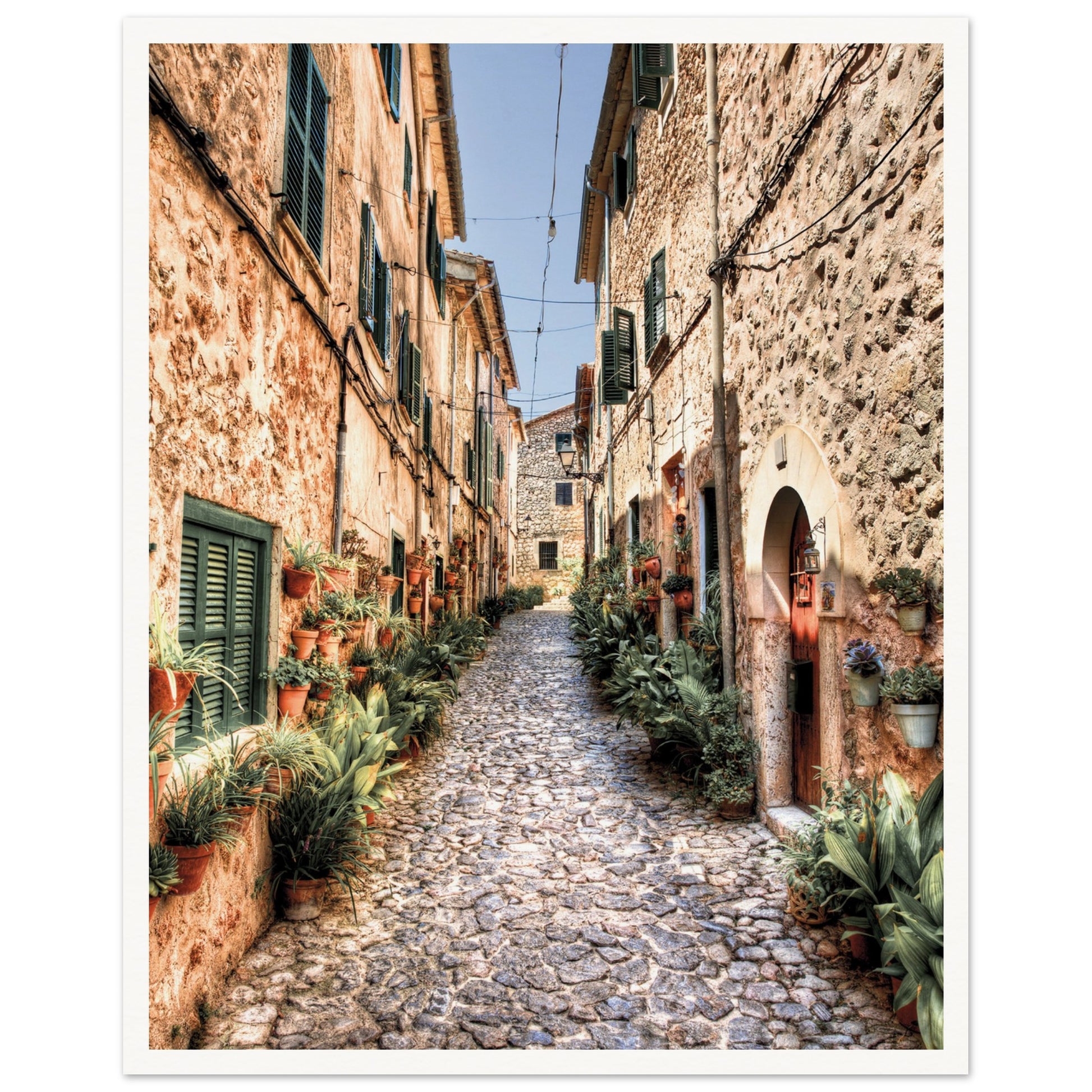 Valldemossa Hill Top Village Majorca Poster 40x50 cm 16x20″ Border
