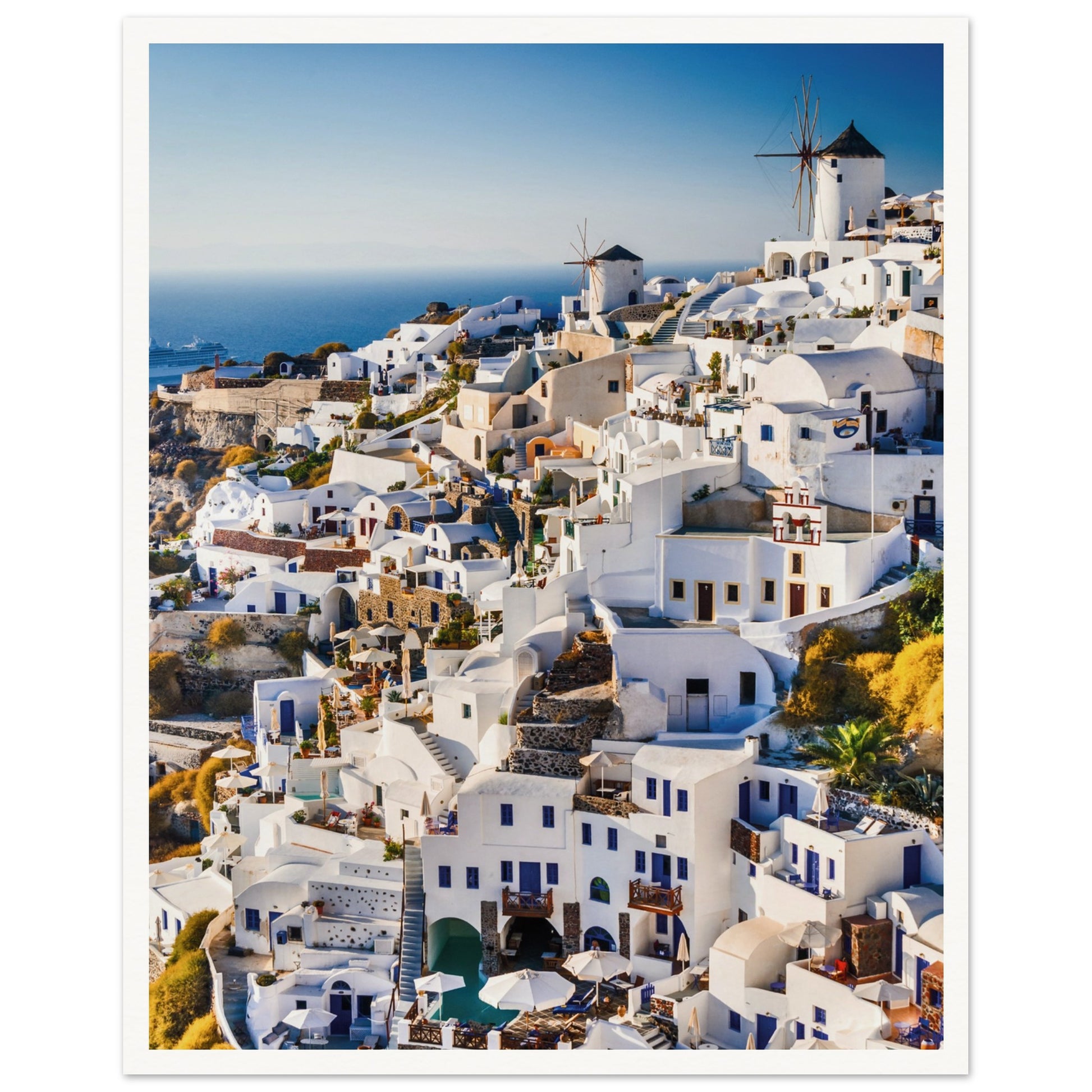 Whitewashed Building of Mykonos Poster