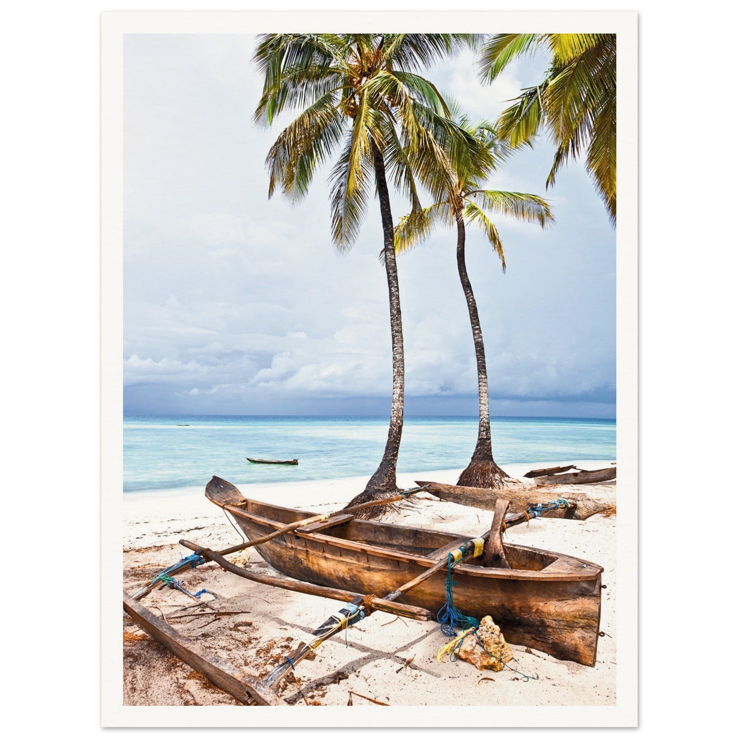 Zanzibar Beach Boat Poster 30x40 cm 12x16″ Border