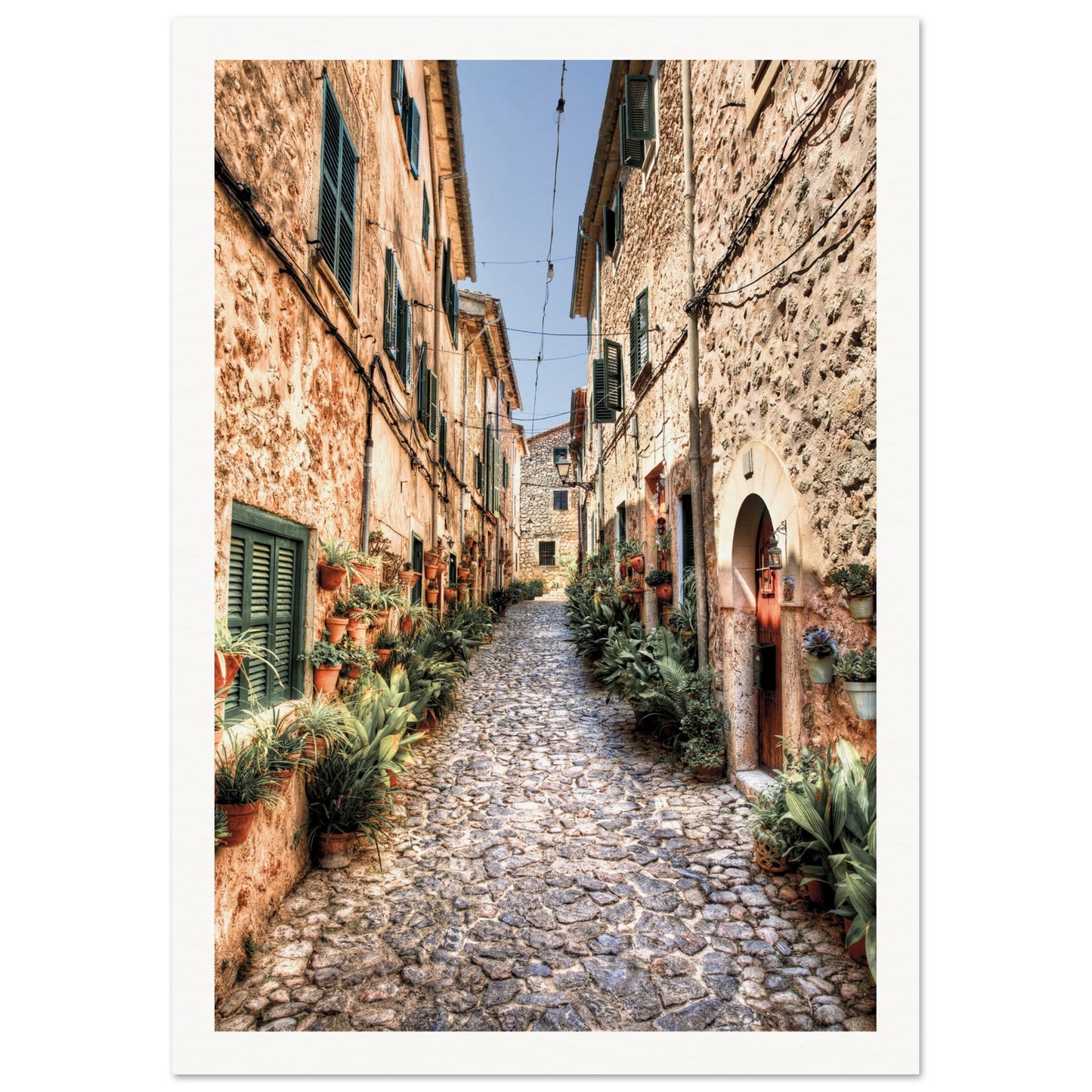 Valldemossa Hill Top Village Majorca Poster 21x29.7 cm 8x12" Border