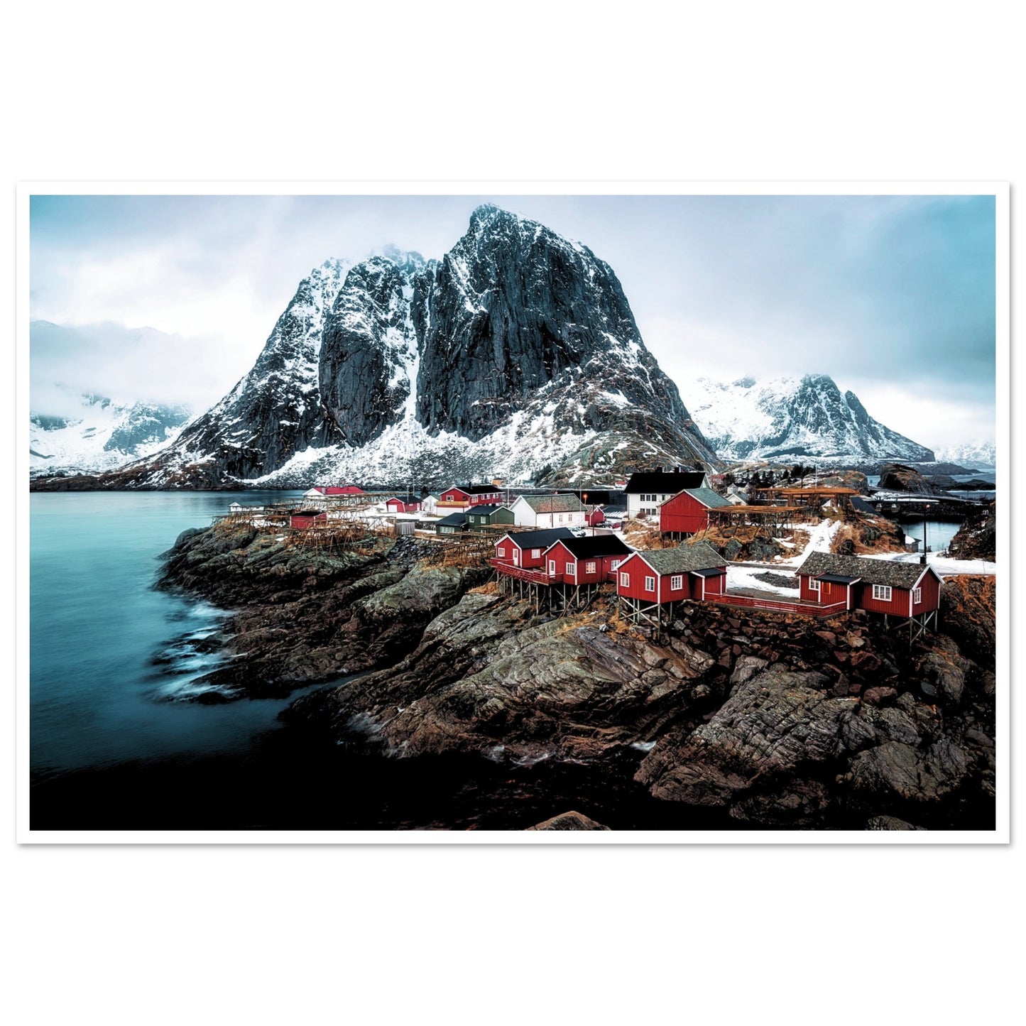 The Village Reine in Norway Poster 60x90 cm 24x36″ Border