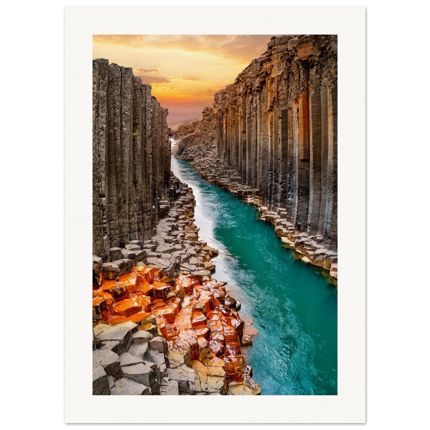 Iceland Rock Walls Poster 13x18 cm 5x7″ Border