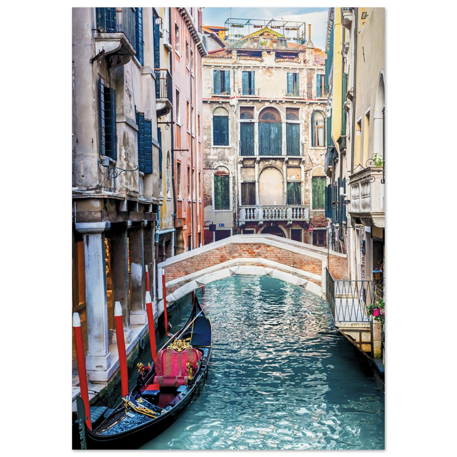 Venice Canal Cityscape Poster A4 (21x29.7 cm ) No Border