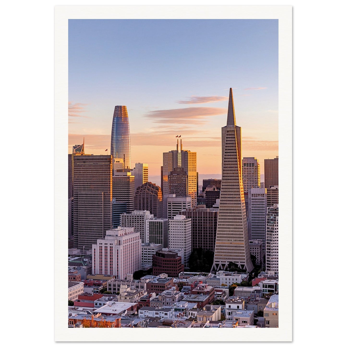 San Francisco Skyline Poster 21x29.7 cm 8x12" Border