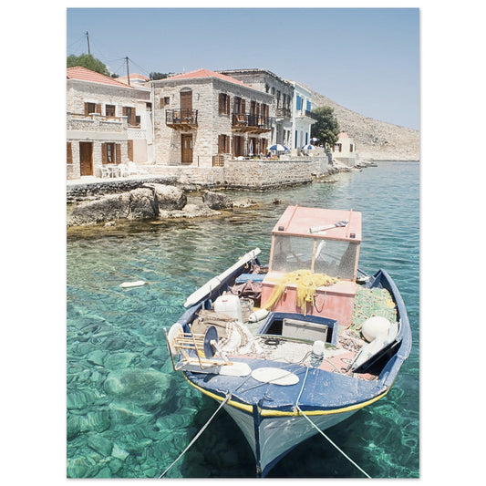 Shores of Crete Fishing Boat Poster