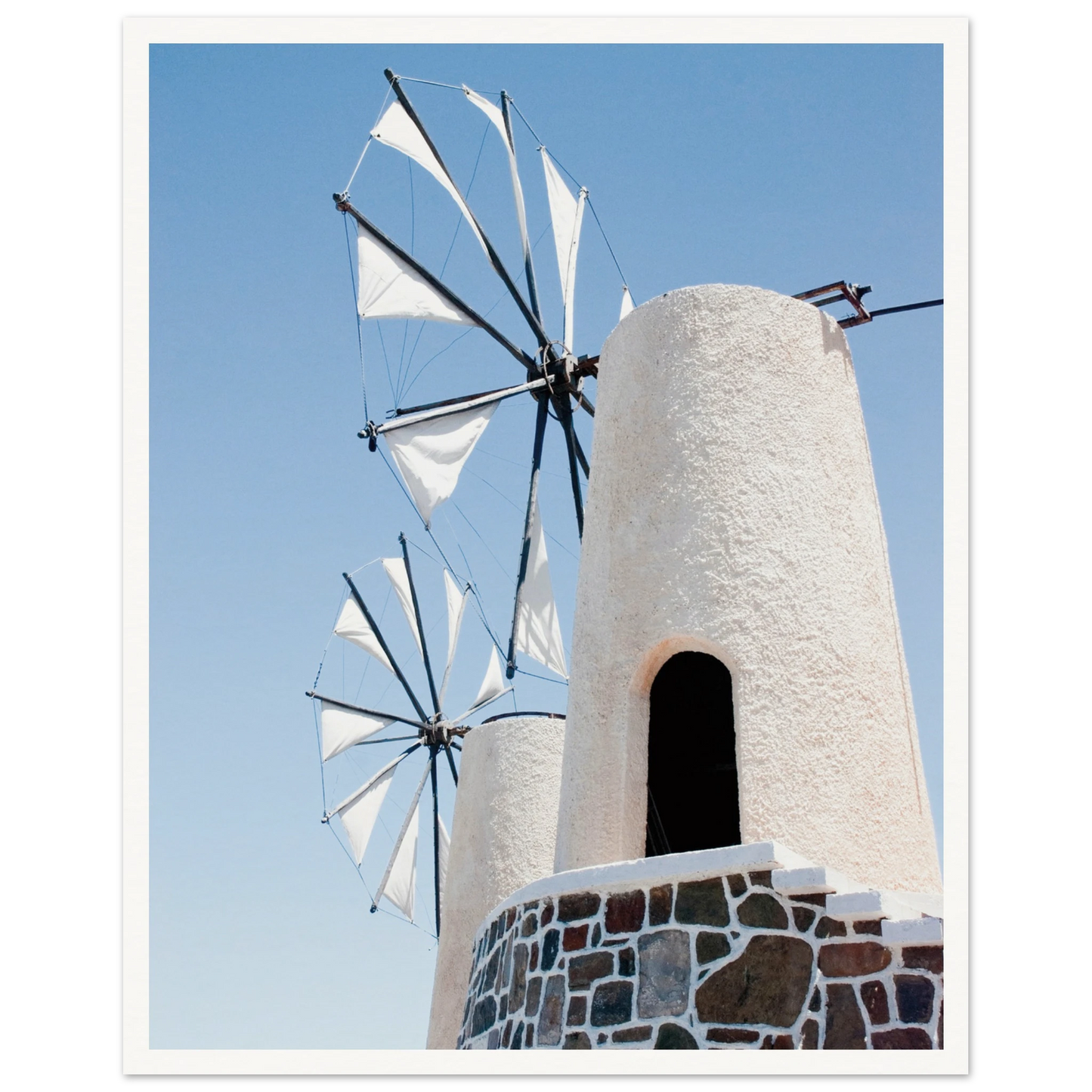 Mykonos Windmill Poster 40x50 cm 16x20″ Border