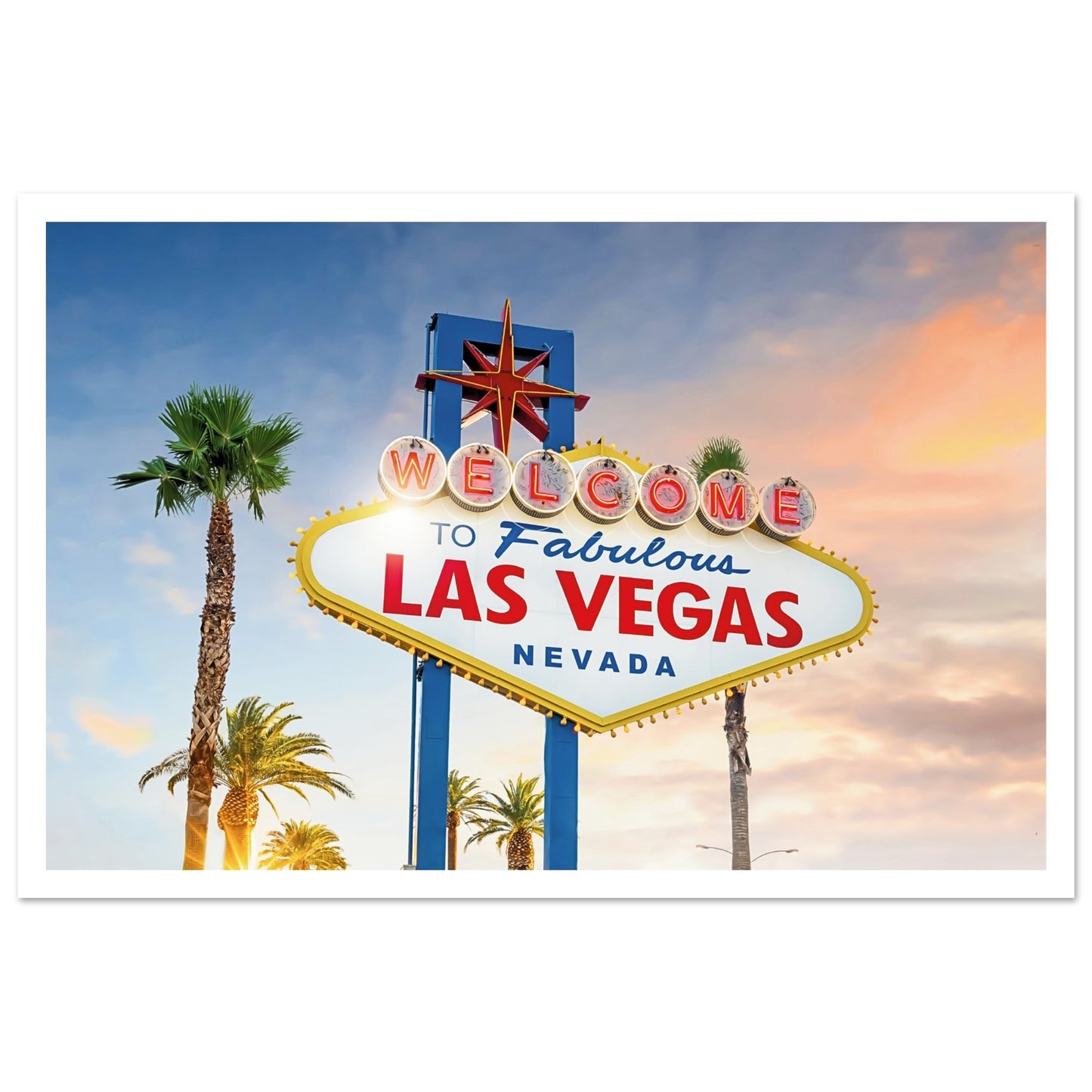 Las Vegas in Lights Sign Poster 30x45 cm 12x18″ Border