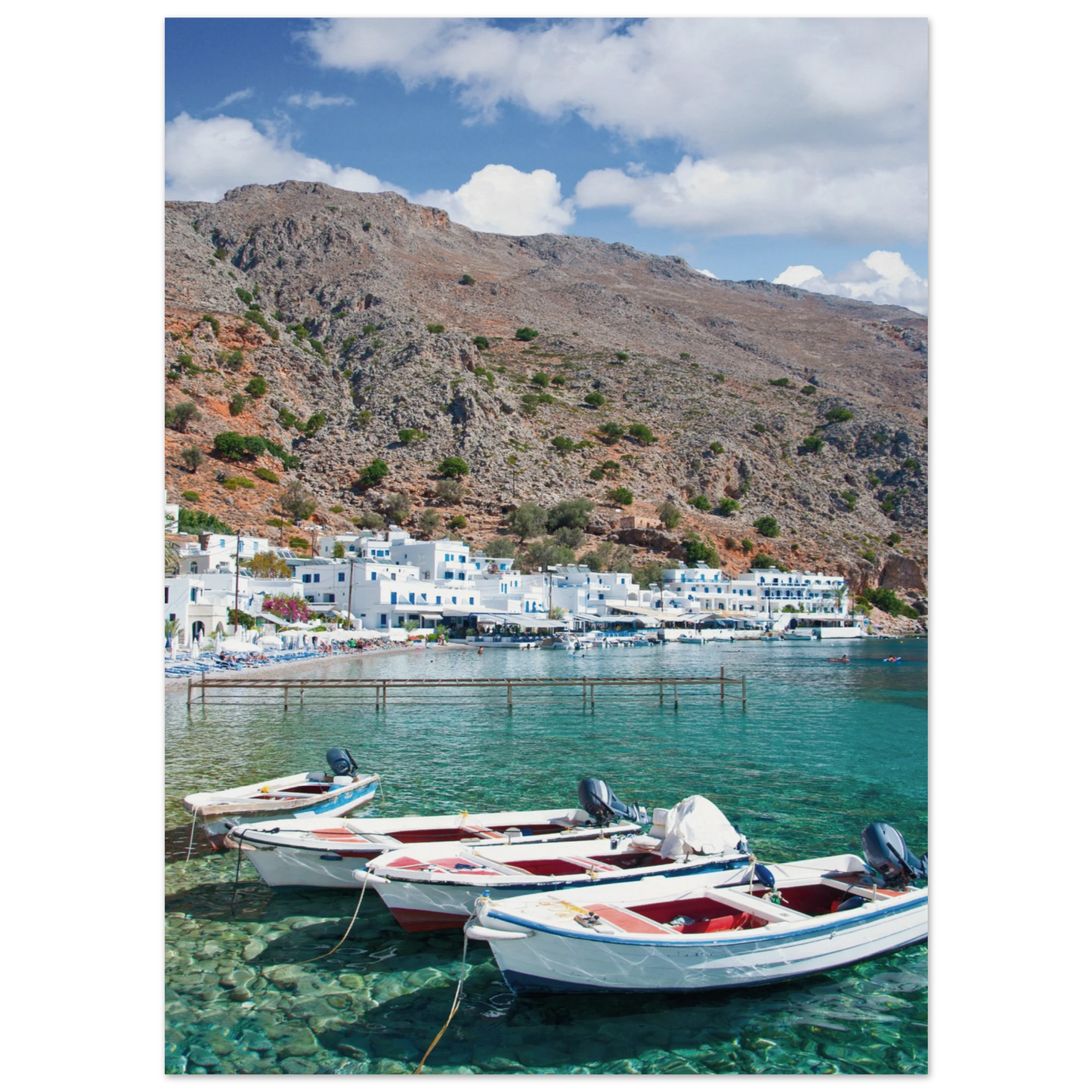 A Few Boats in Crete Poster 13x18 cm 5x7″ No Border