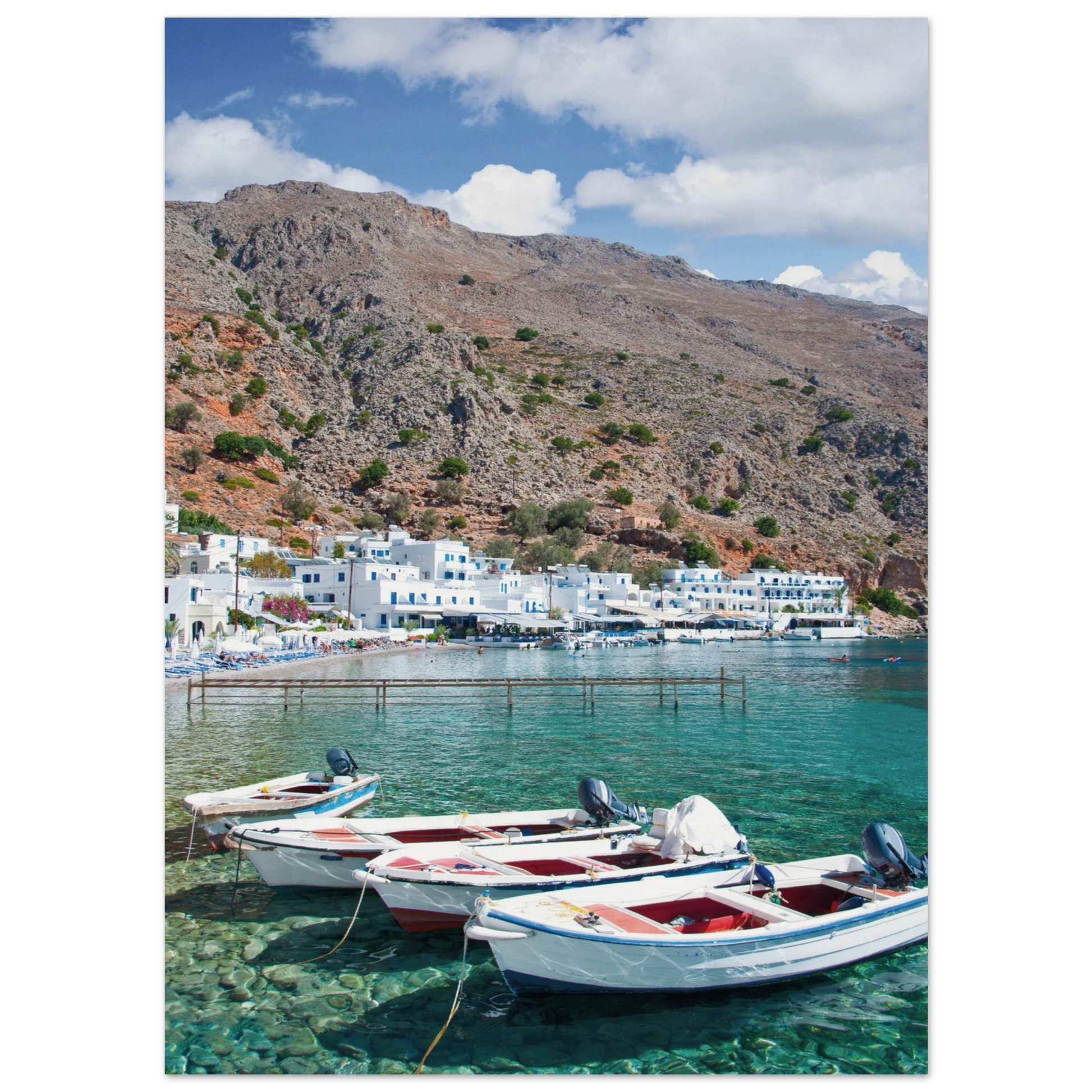 A Few Boats in Crete Poster 13x18 cm 5x7″ No Border