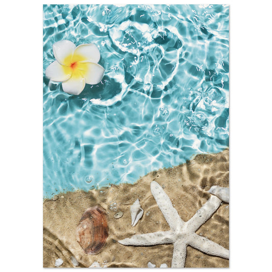 Summer Pool Floral Poster A1 (59.4 x 84.1 cm) No Border
