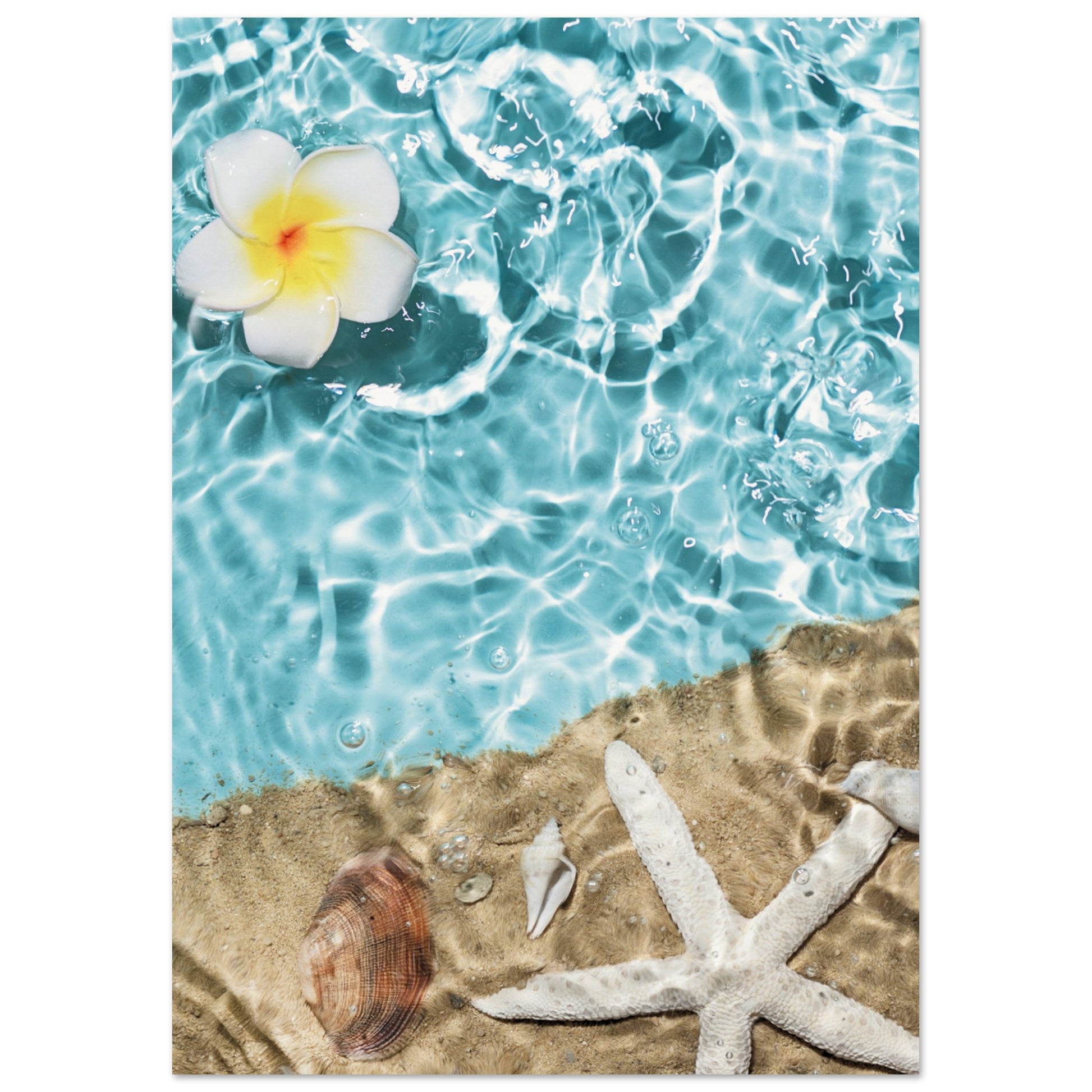 Summer Pool Floral Poster A4 (21x29.7 cm ) No Border