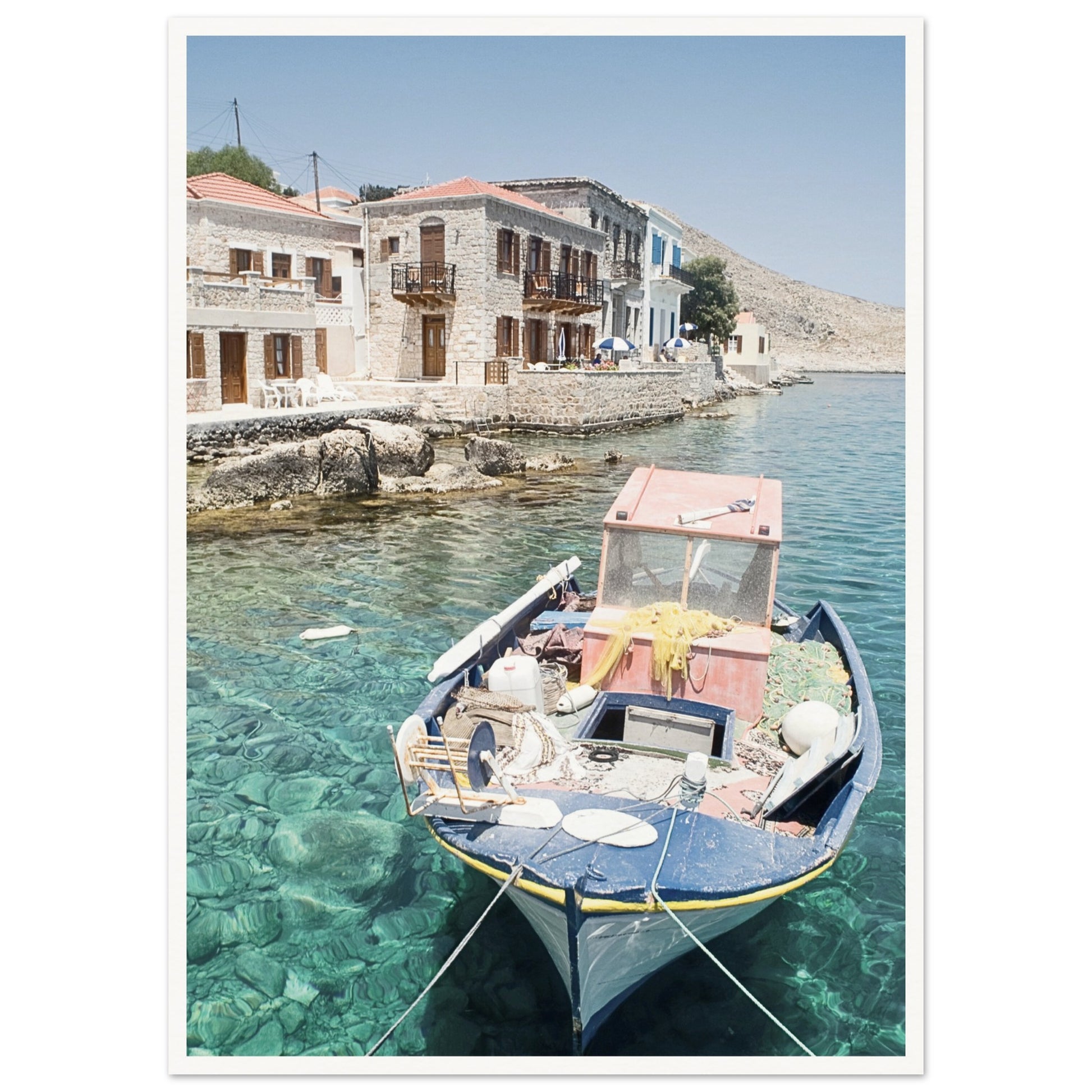 Shores of Crete Fishing Boat Poster