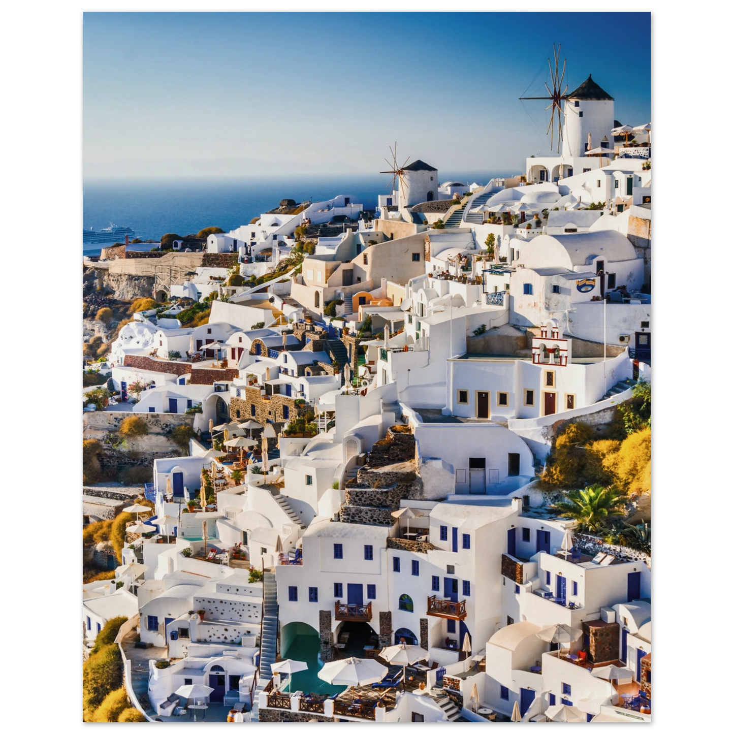 Whitewashed Building of Mykonos Poster 40x50 cm 16x20″ No Border