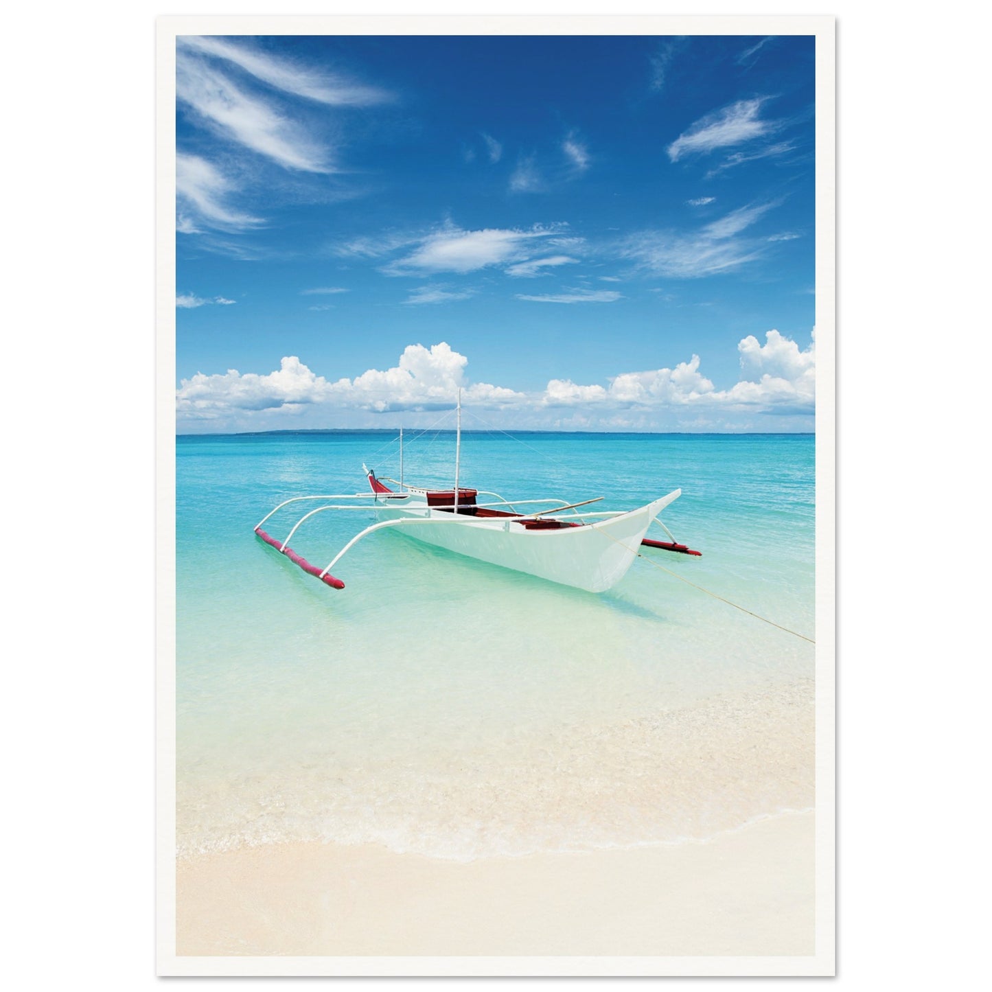 Boat on Bantanya Island, Philippines Poster A2 (42 x 59.4 cm) Border