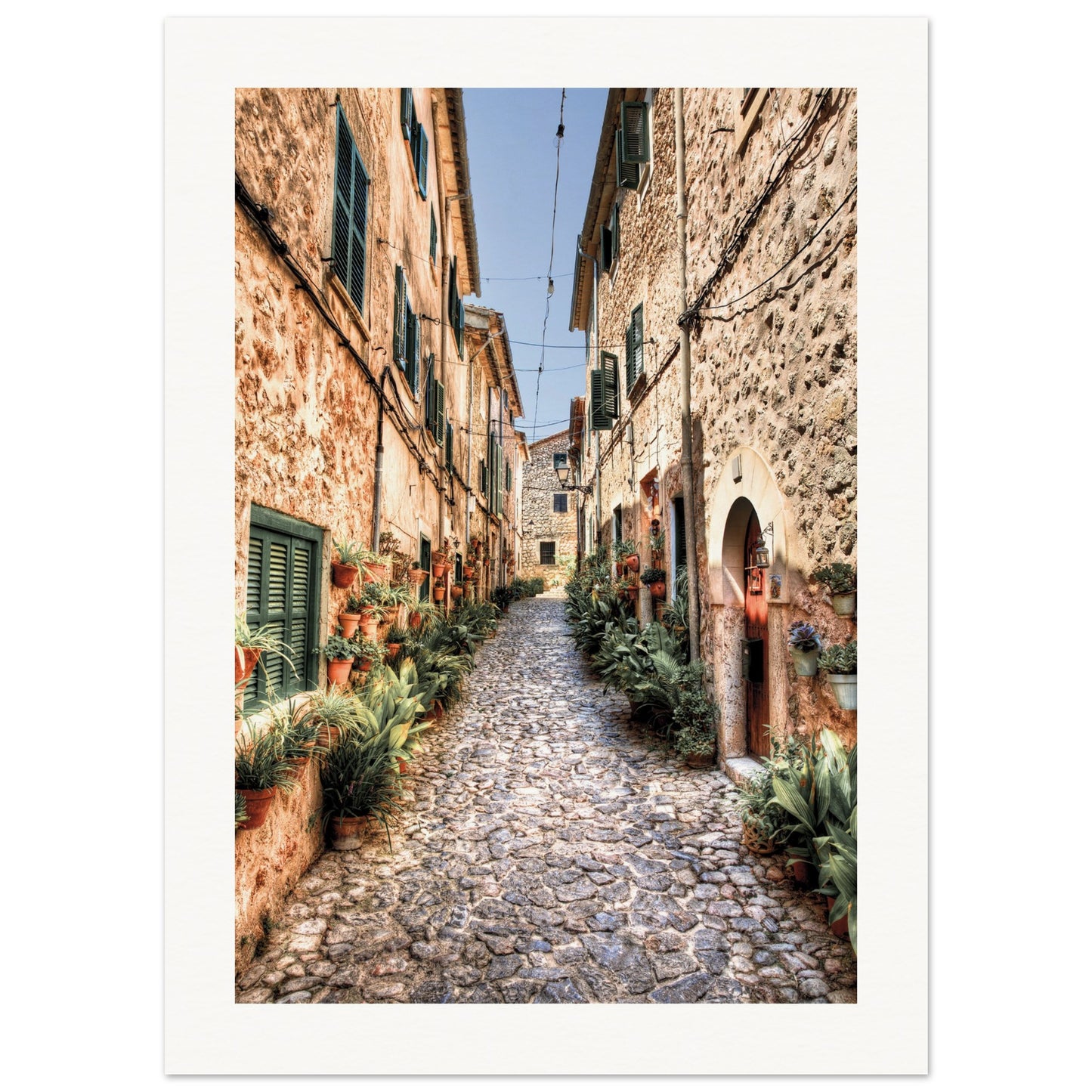 Valldemossa Hill Top Village Majorca Poster 13x18 cm 5x7″ Border