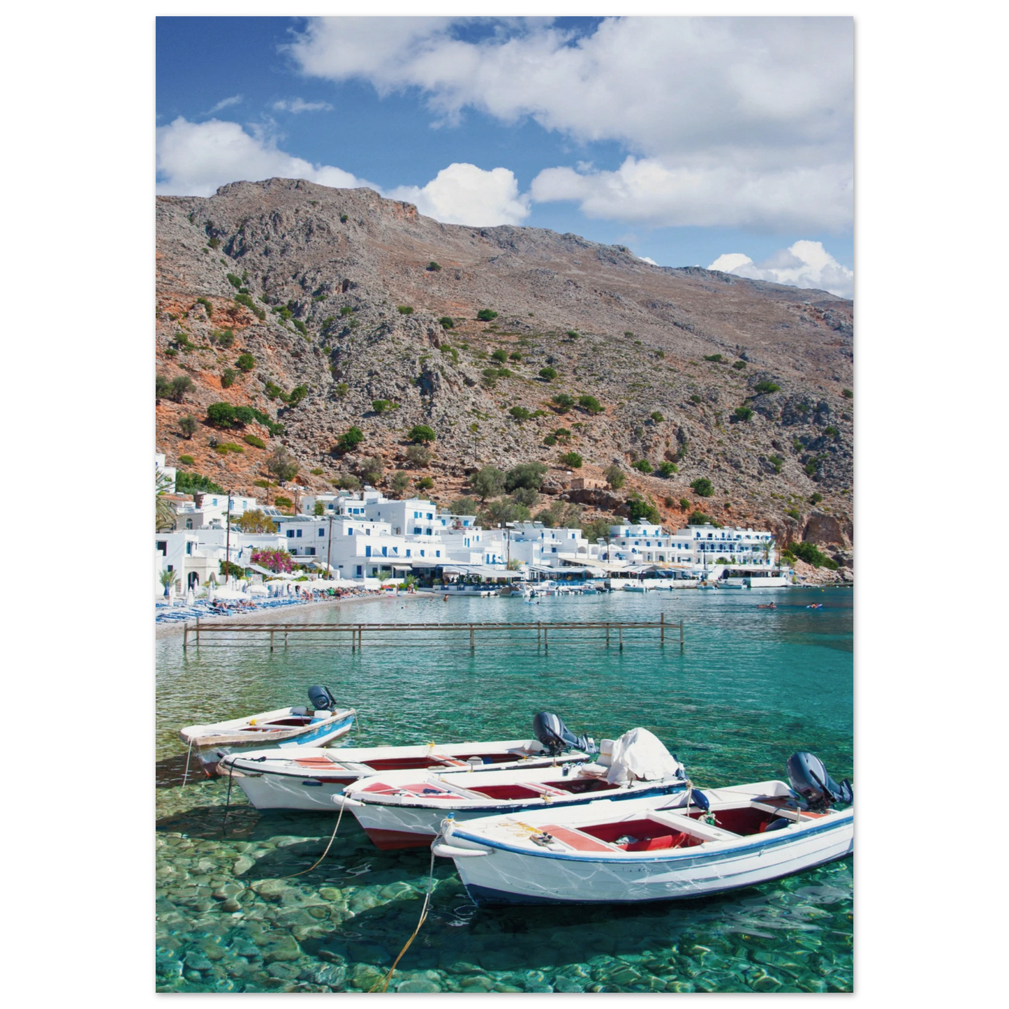 A Few Boats in Crete Poster 50x70 cm 20x28″ No Border