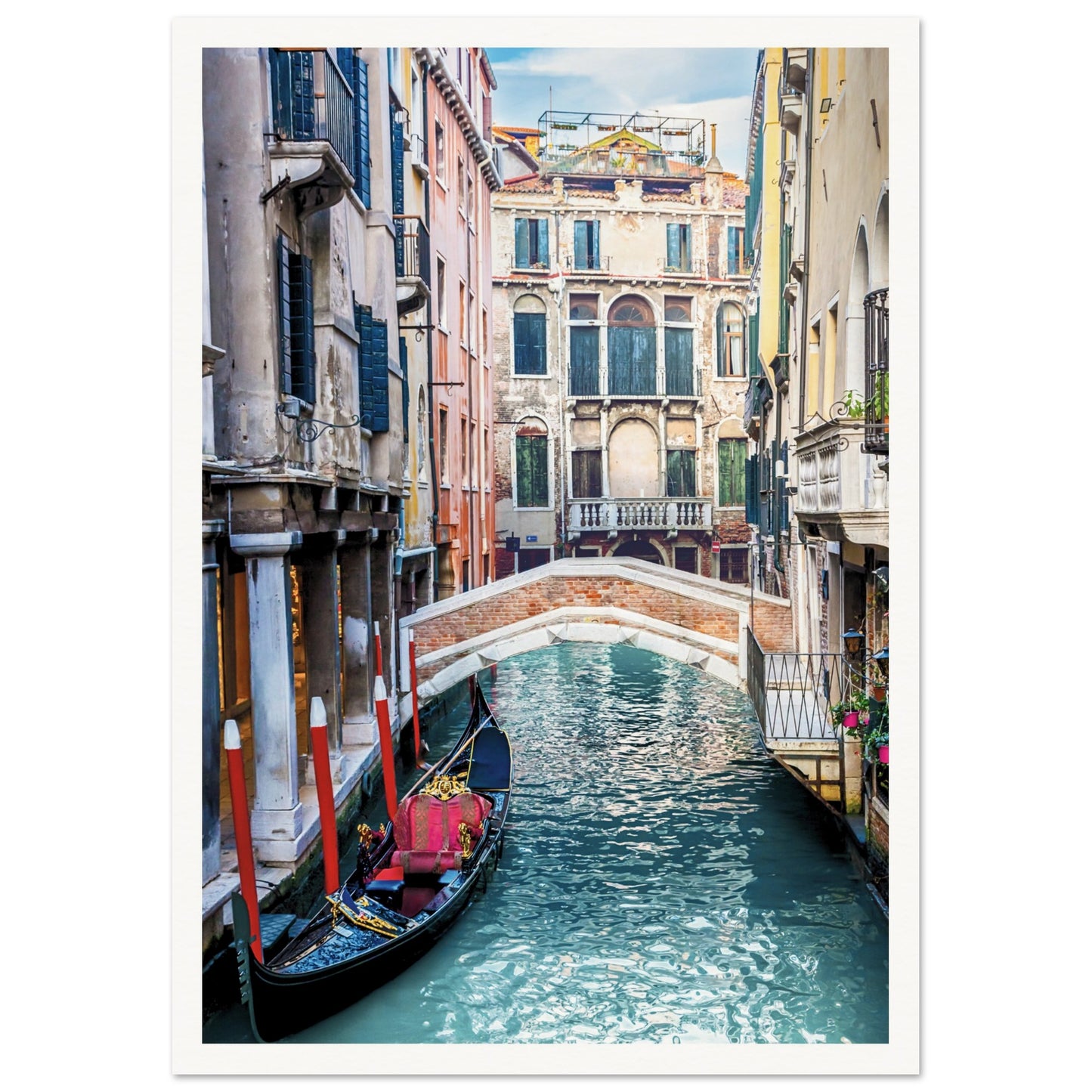 Venice Canal Cityscape Poster A3 (29.7 x 42 cm) Border