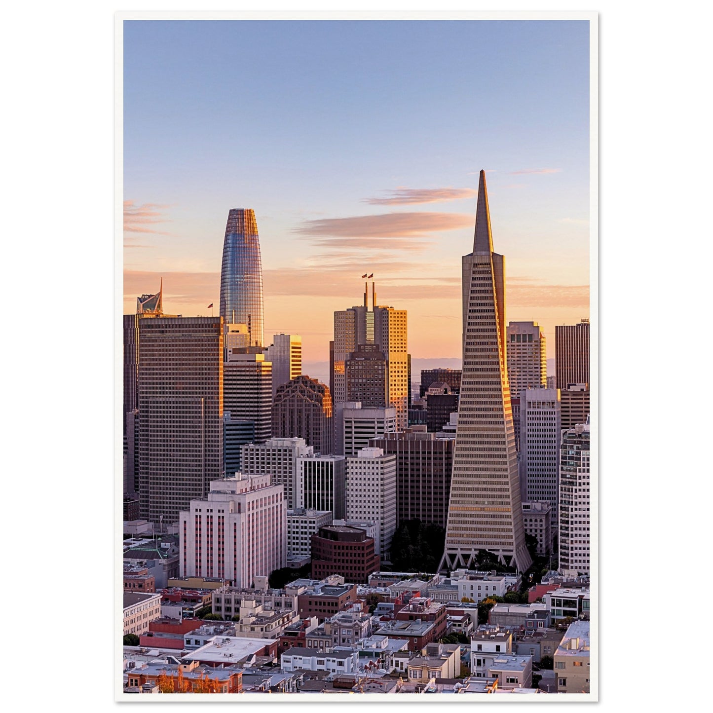 San Francisco Skyline Poster 70x100 cm 28x40″ Border