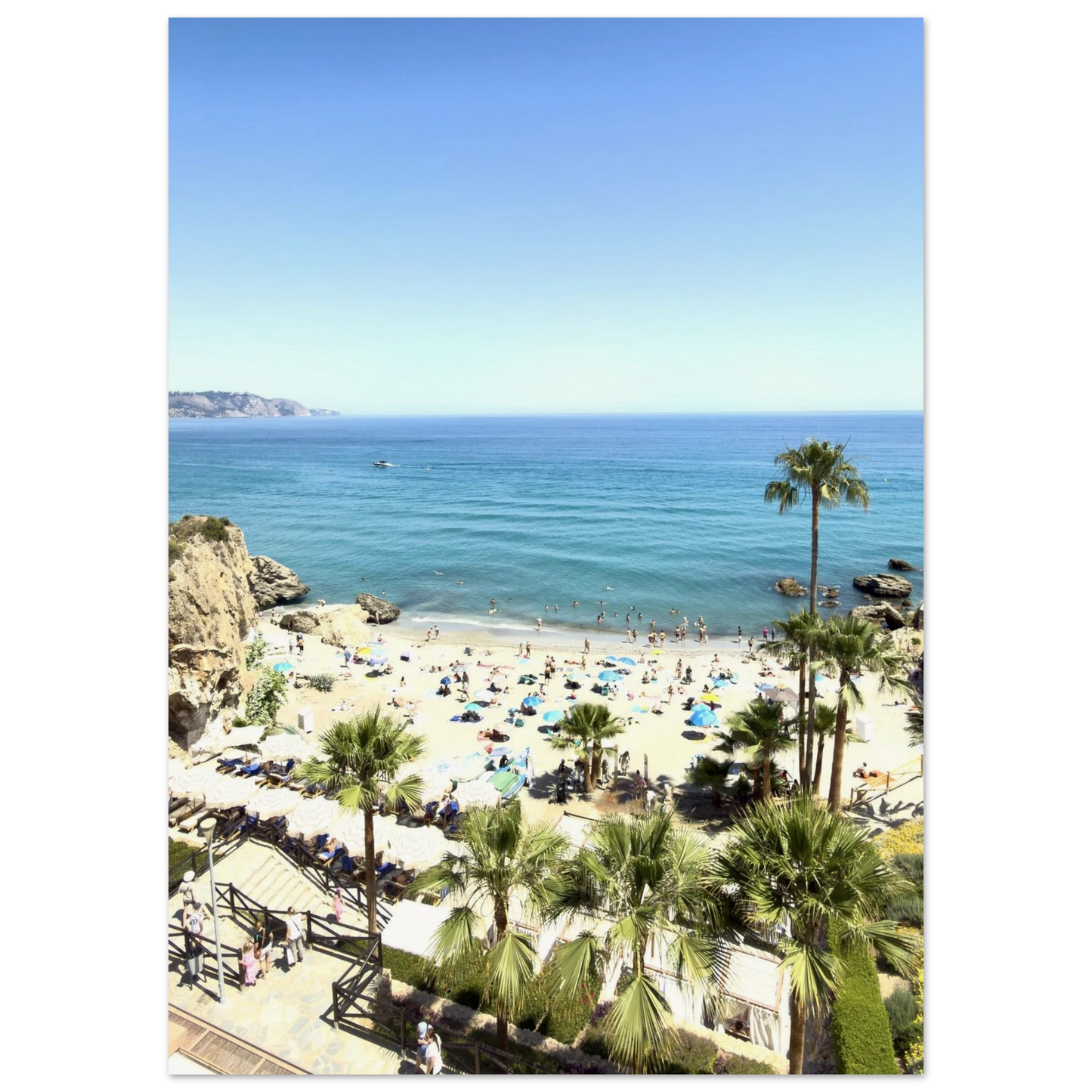 Calahonda Beach In Nerja Poster 50x70 cm 20x28″ No Border