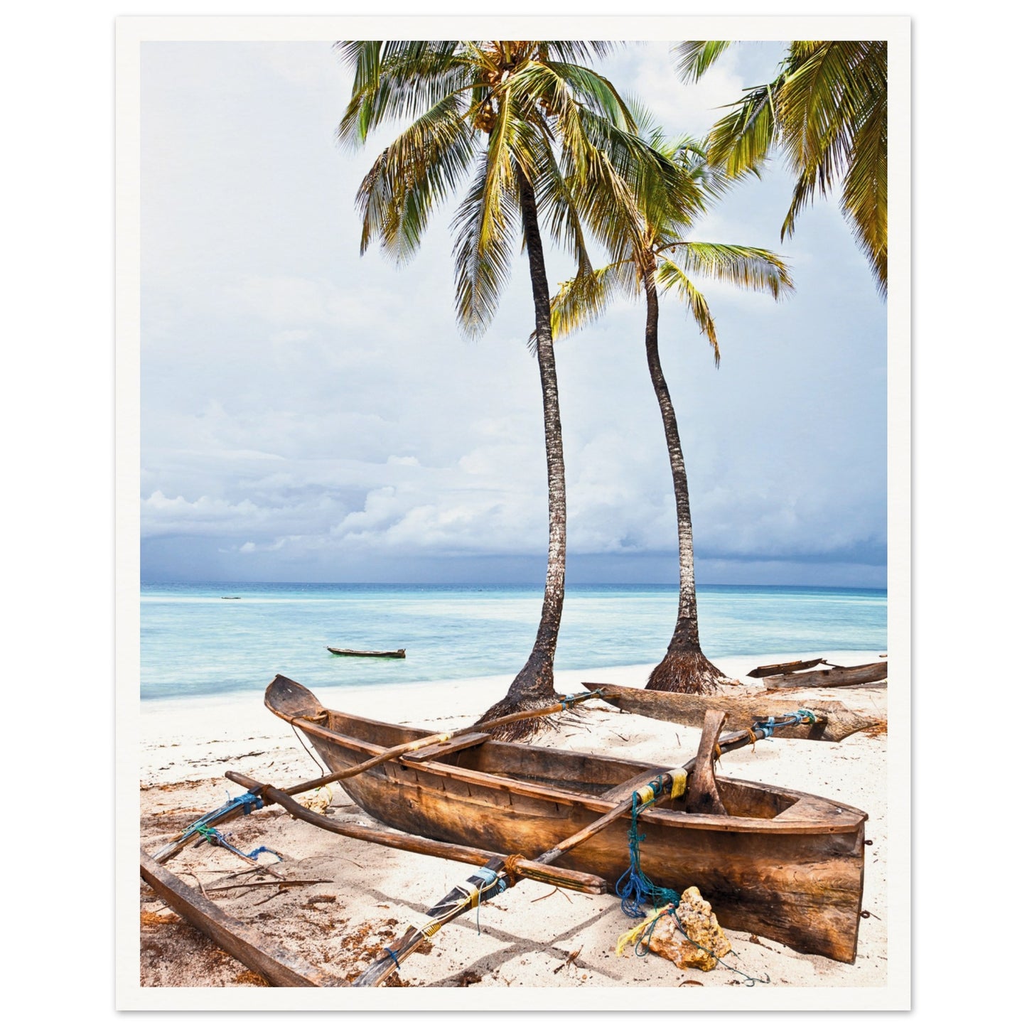 Zanzibar Beach Boat Poster 40x50 cm 16x20″ Border