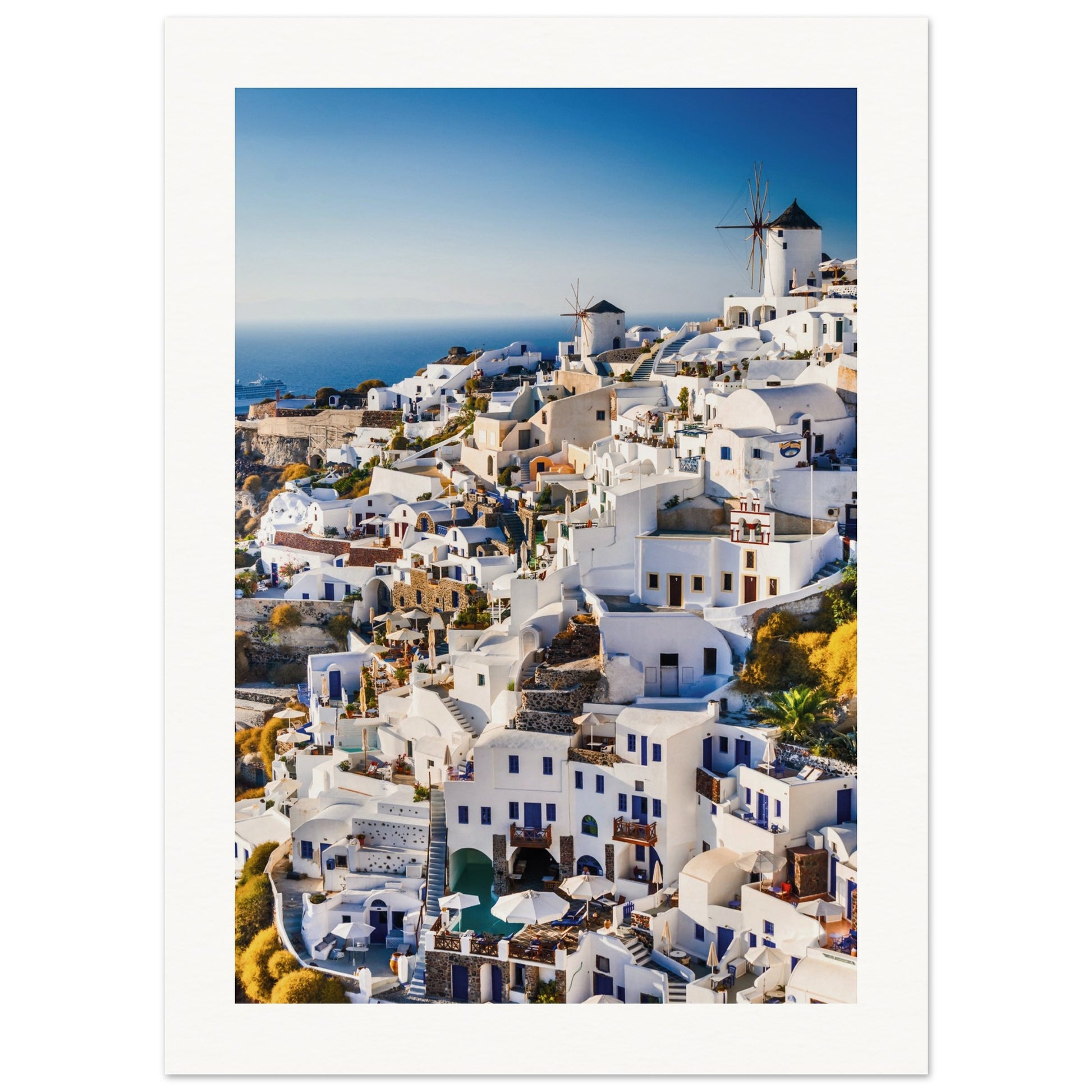 Whitewashed Building of Mykonos Poster