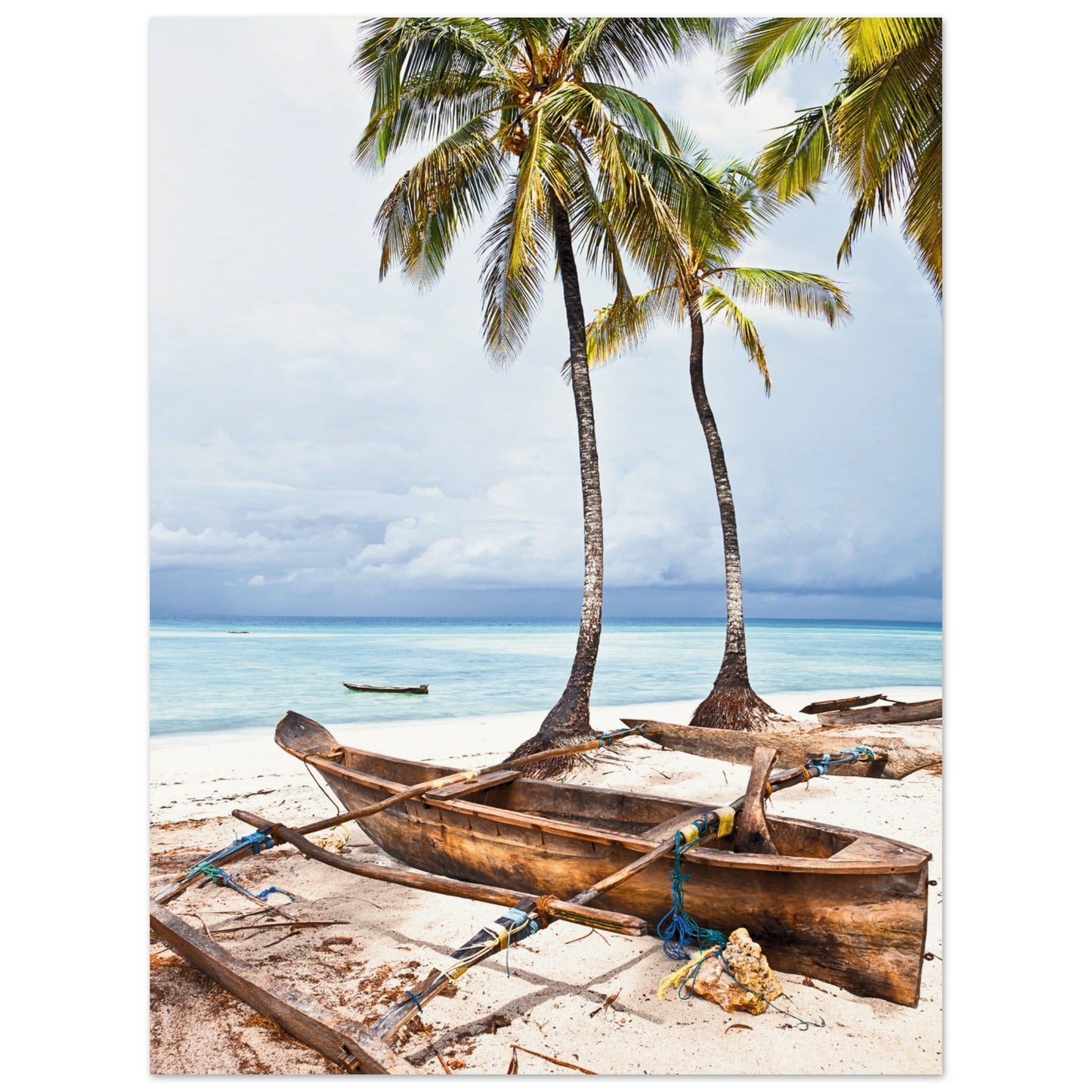 Zanzibar Beach Boat Poster 30x40 cm 12x16″ No Border