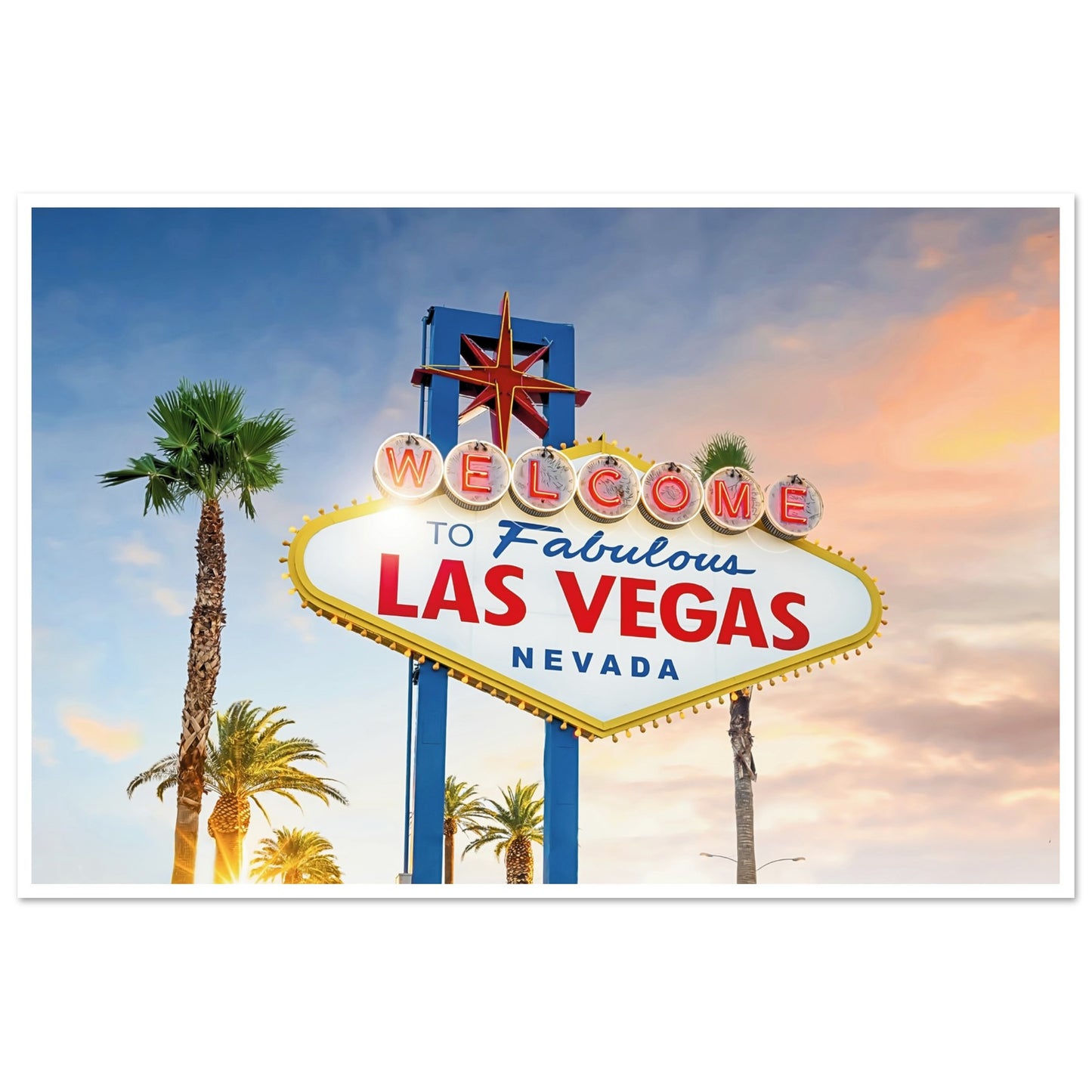 Las Vegas in Lights Sign Poster 60x90 cm 24x36″ Border