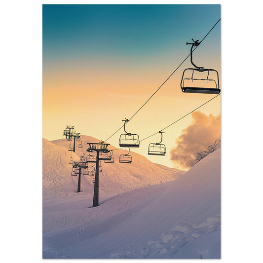 Golden Sunrise Ski Slovenia Poster 70x100 cm 28x40″ No Border