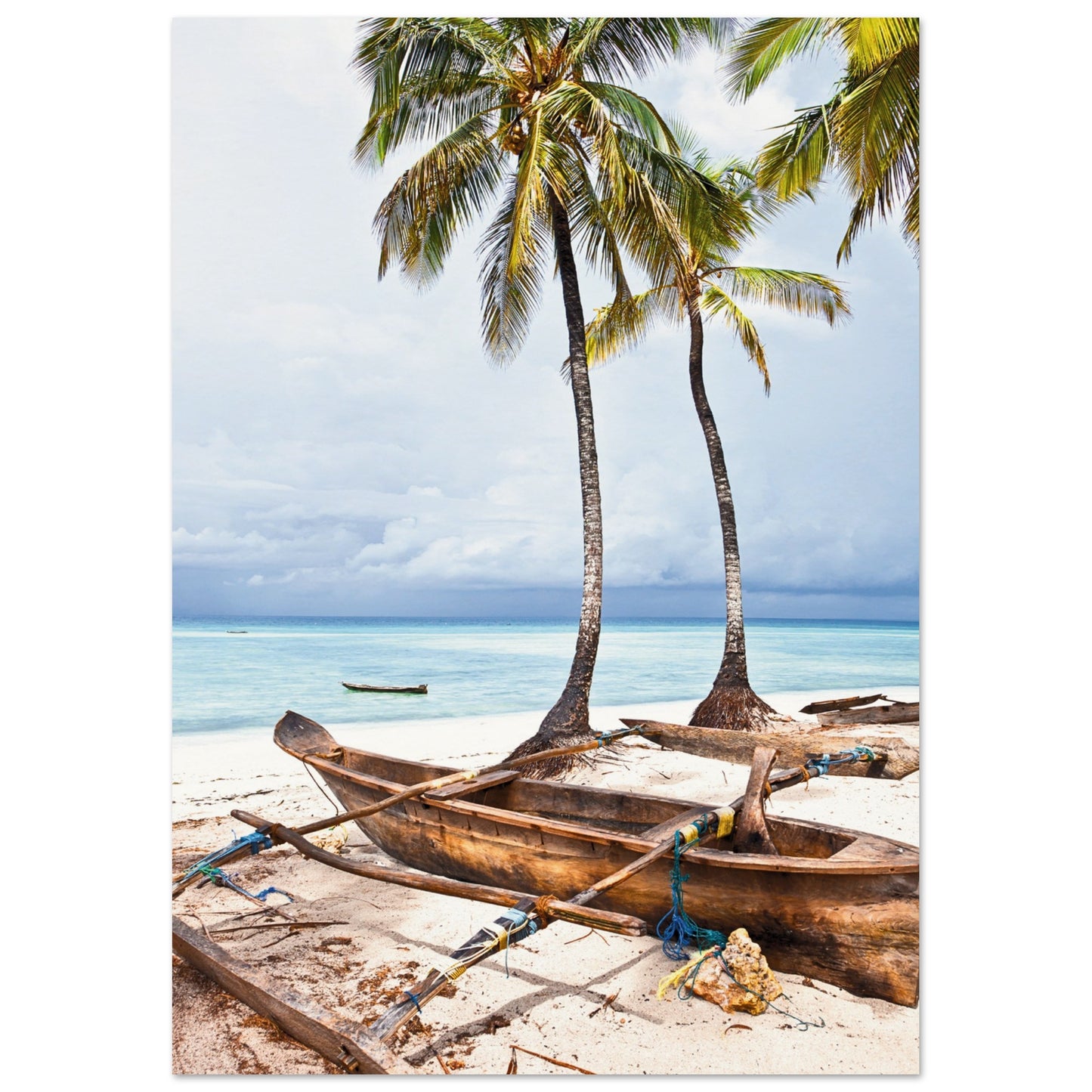 Zanzibar Beach Boat Poster 21x29.7 cm 8x12" No Border
