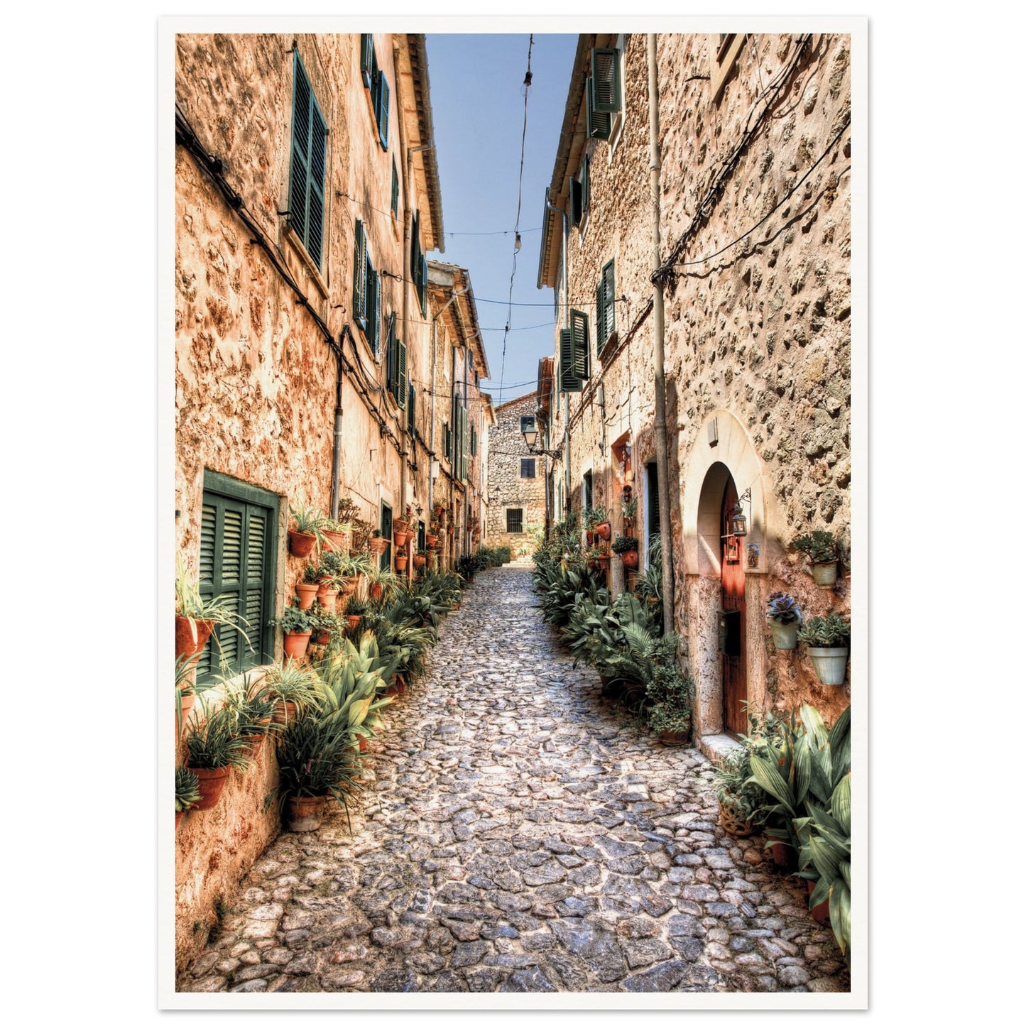 Valldemossa Hill Top Village Majorca Poster 50x70 cm 20x28″ Border