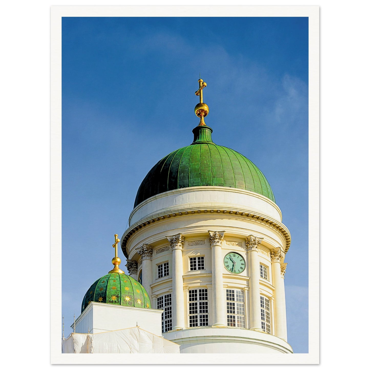 Helsinki Cathedral Top Poster 30x40 cm 12x16″ Border