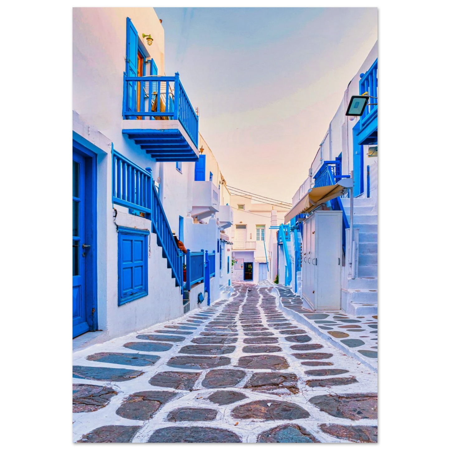Aegean Dream Blue Streets Poster 70x100 cm 28x40″ Border