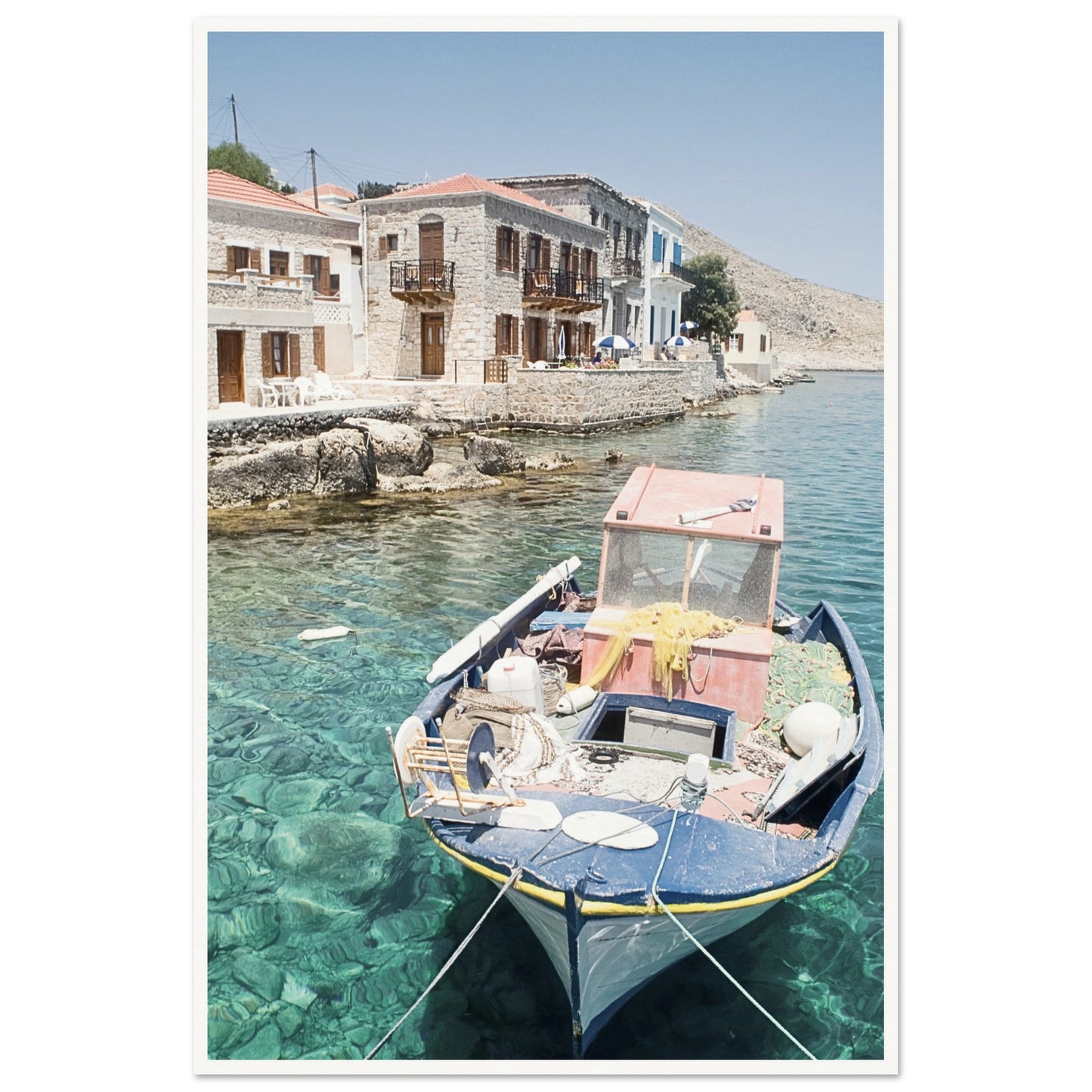 Shores of Crete Fishing Boat Poster