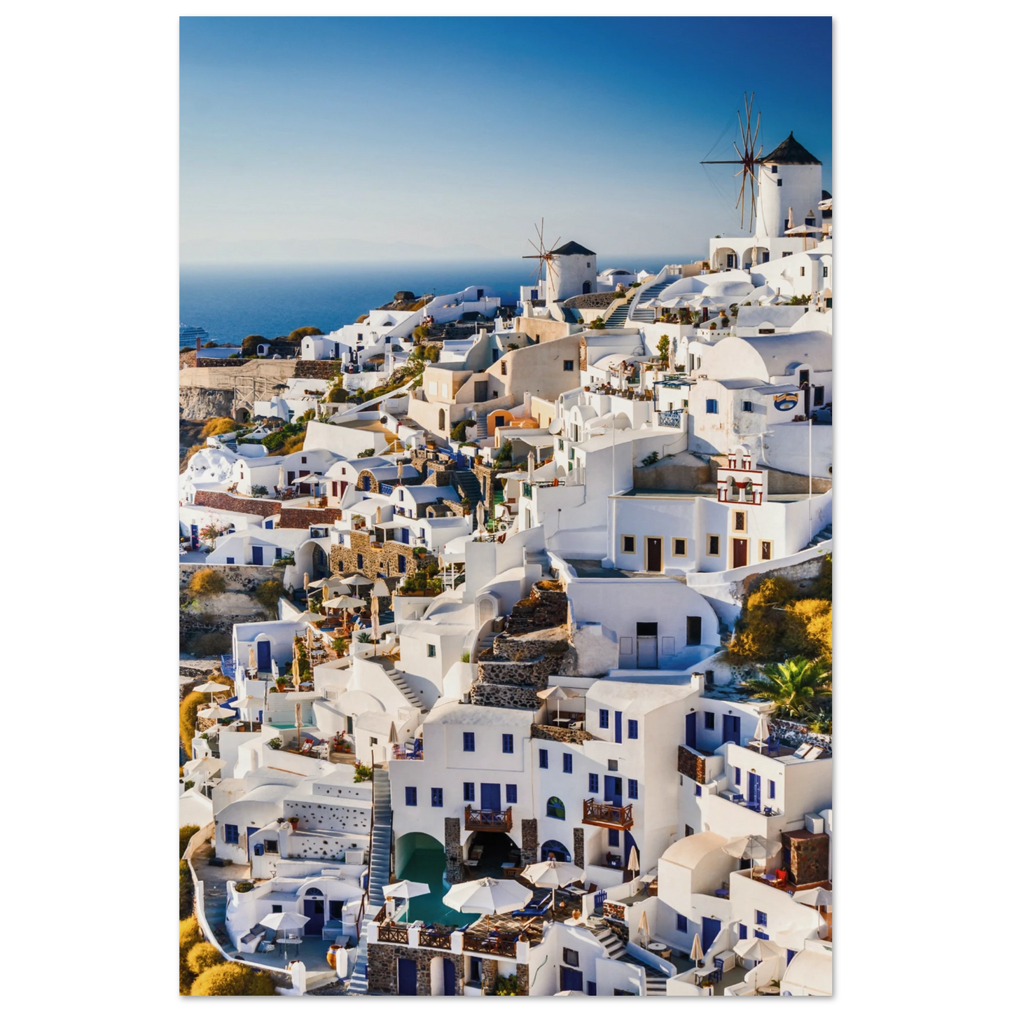 Whitewashed Building of Mykonos Poster 60x90 cm 24x36″ No Border