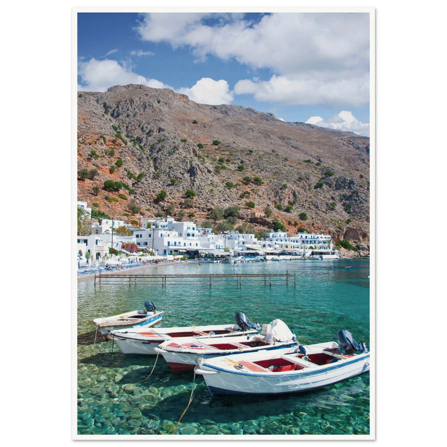 A Few Boats in Crete Poster 70x100 cm 28x40″ Border