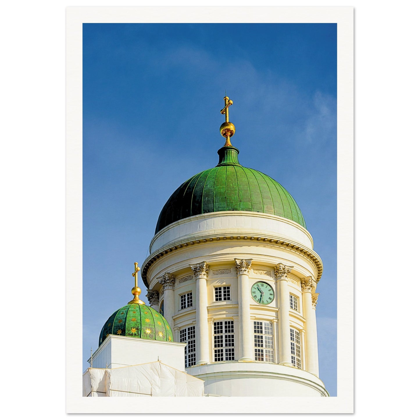 Helsinki Cathedral Top Poster 21x29.7 cm 8x12" Border