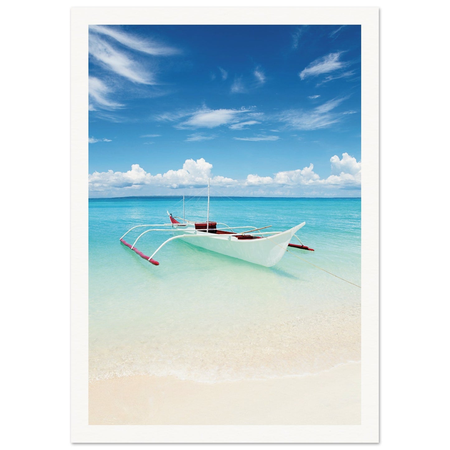 Boat on Bantanya Island, Philippines Poster A4 (21x29.7 cm ) Border