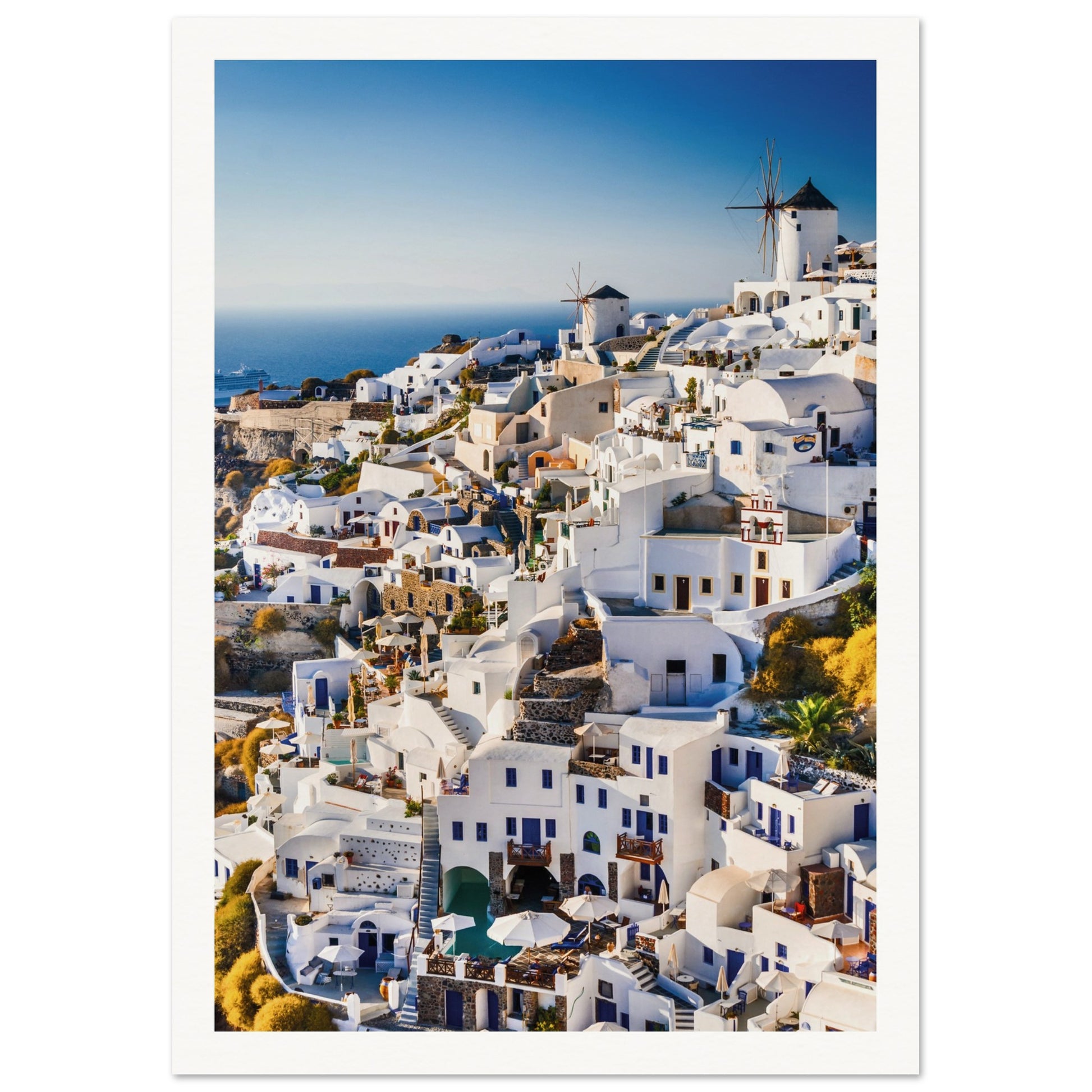 Whitewashed Building of Mykonos Poster